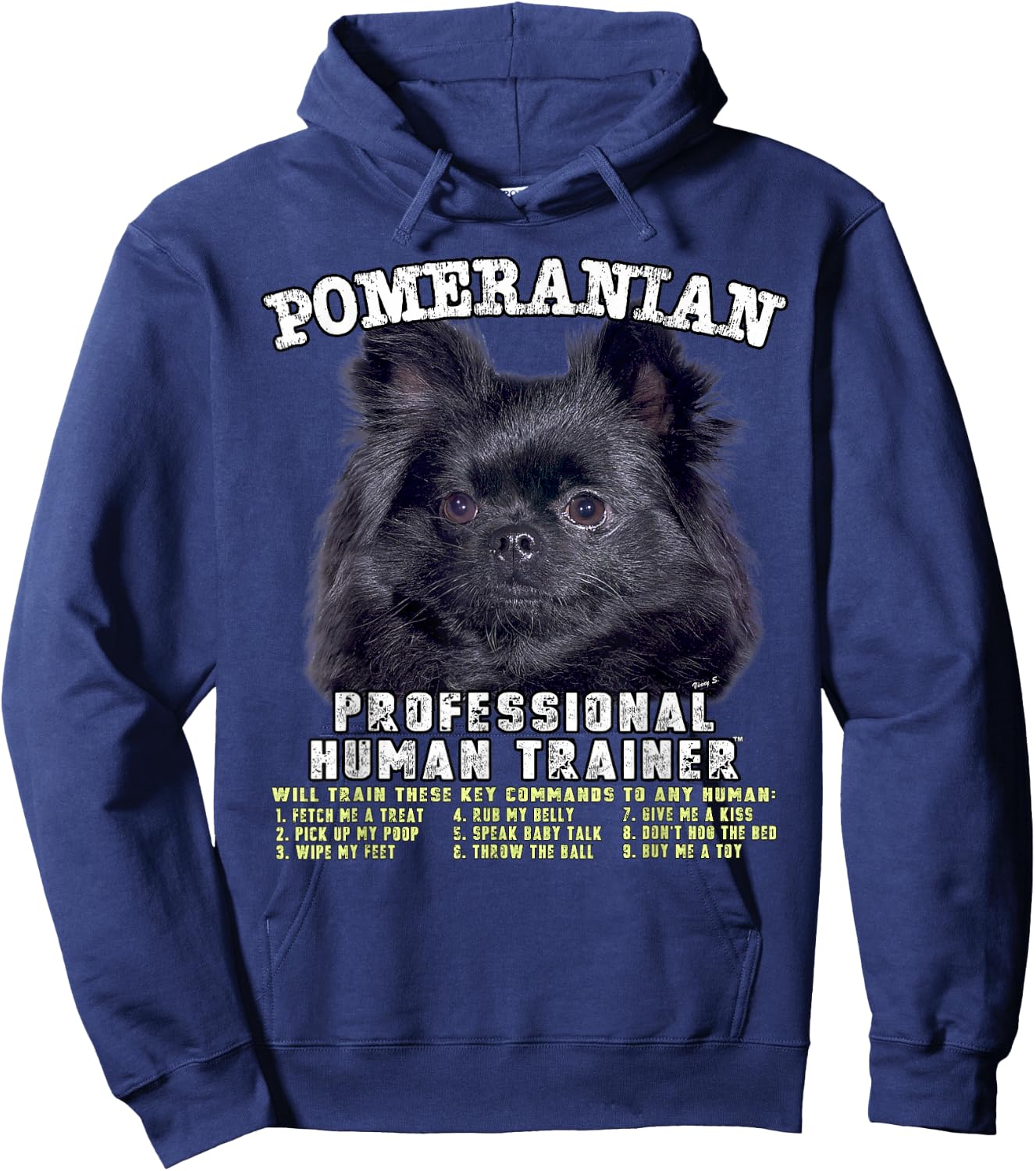 Pomeranian Black Professional Human Trainer Hoodie - Hoodie | Navy