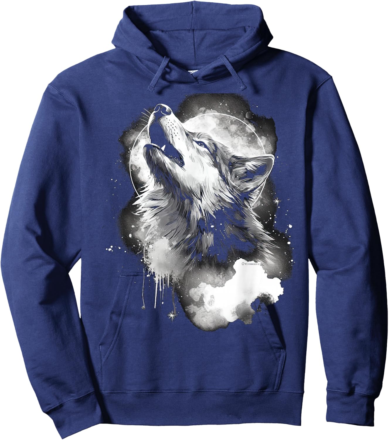 Wolves howling at moon wolf wild animal Hoodie - Hoodie | Navy