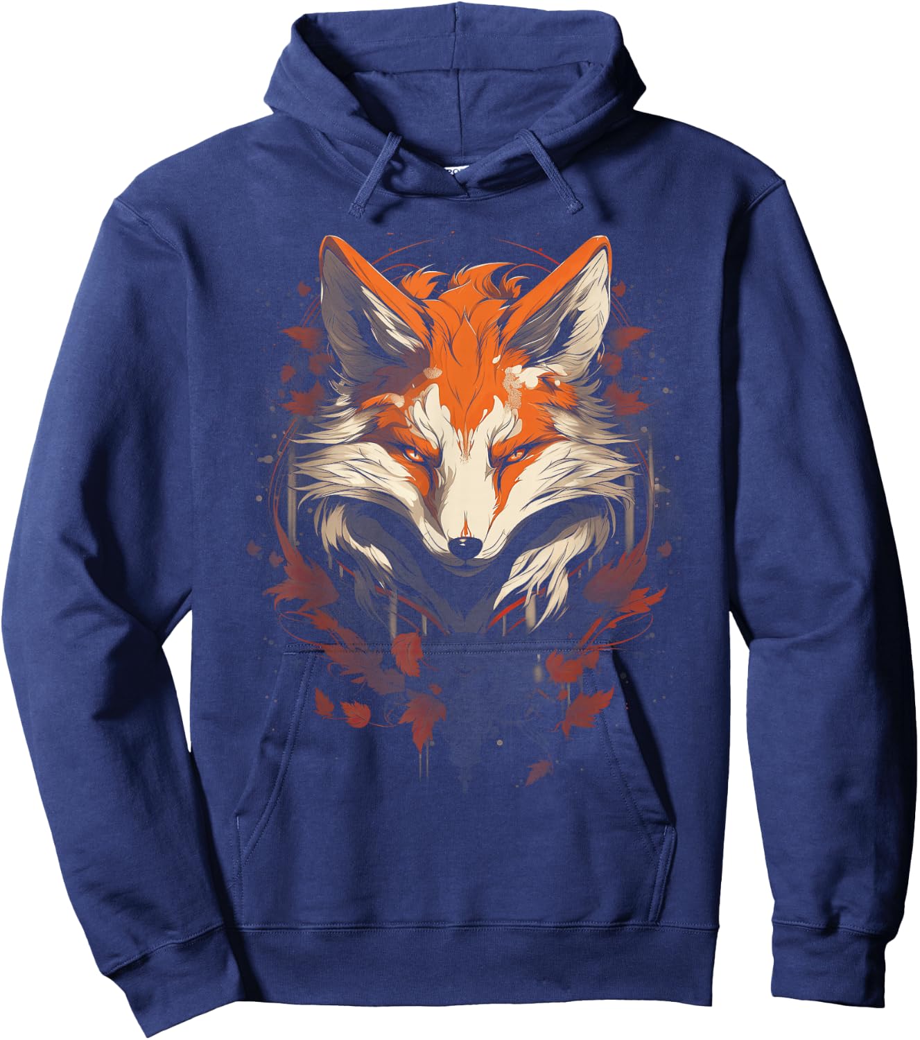 Anime Kitsune Artwork Fox Hoodie - Hoodie | Navy