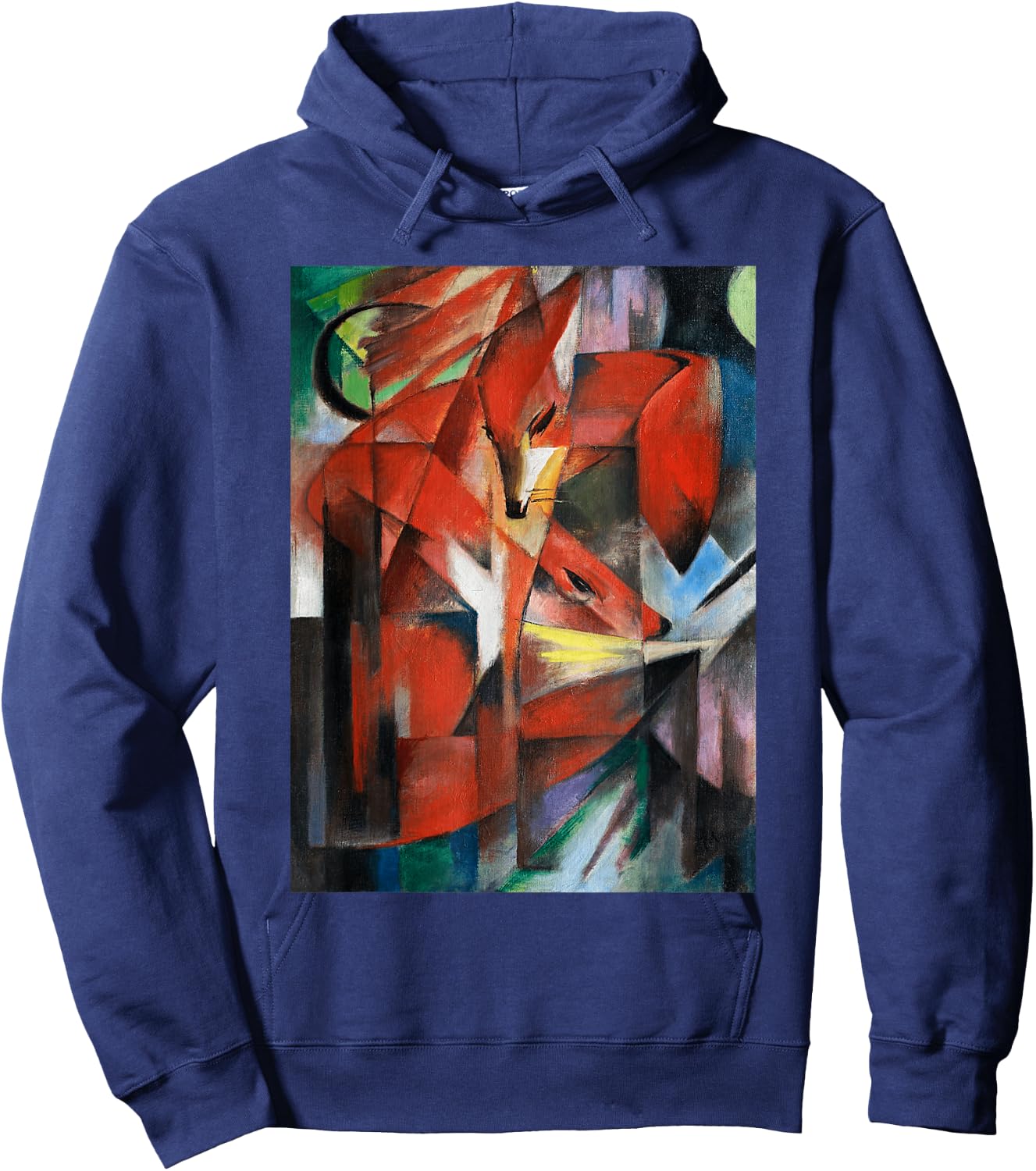Franz Marcs The Foxes Famous Cubism Painting Hoodie - Hoodie | Navy