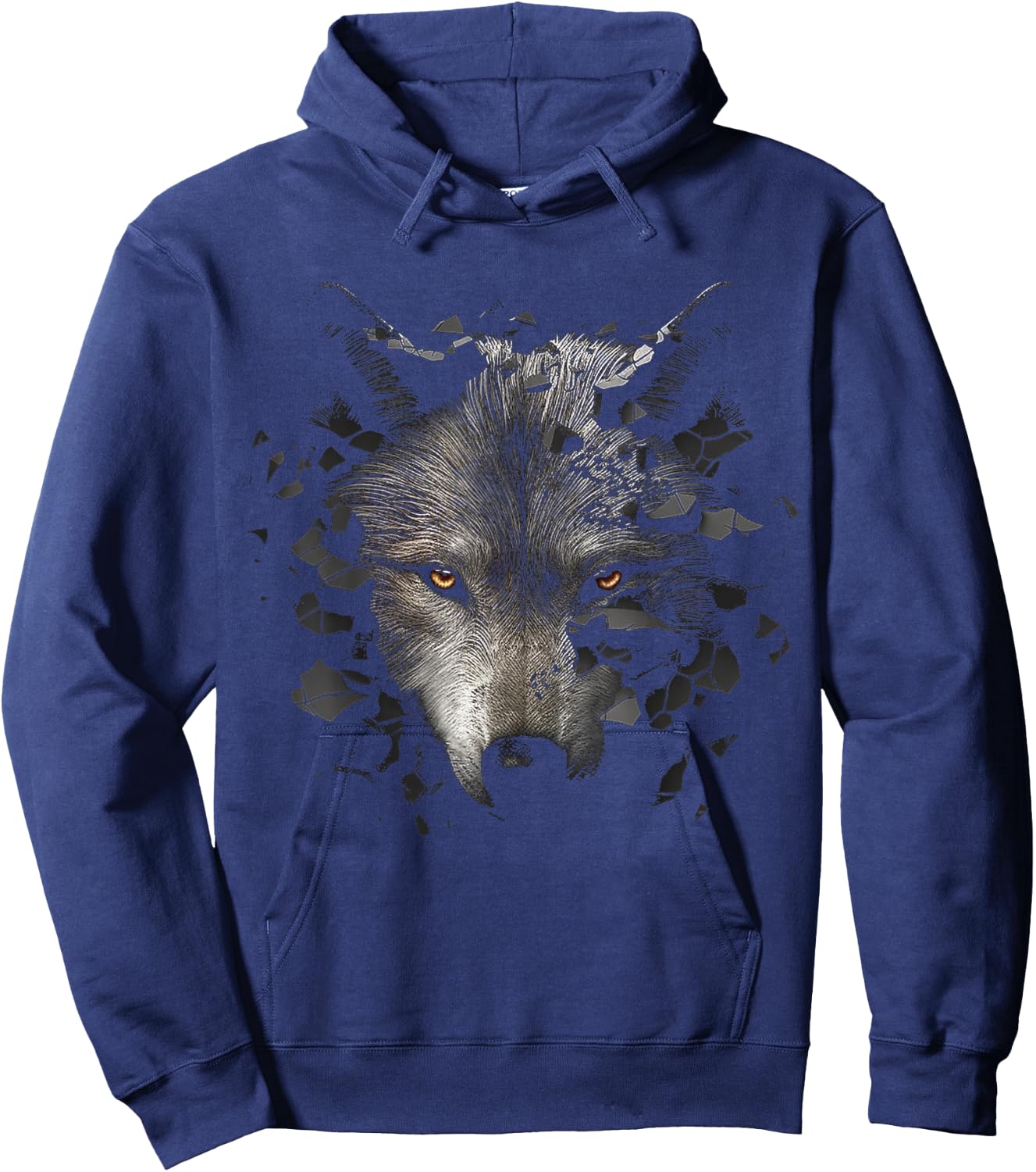 Wolf Lover Fantasy Artwork | Animal Motif Wolf Hoodie - Hoodie | Navy