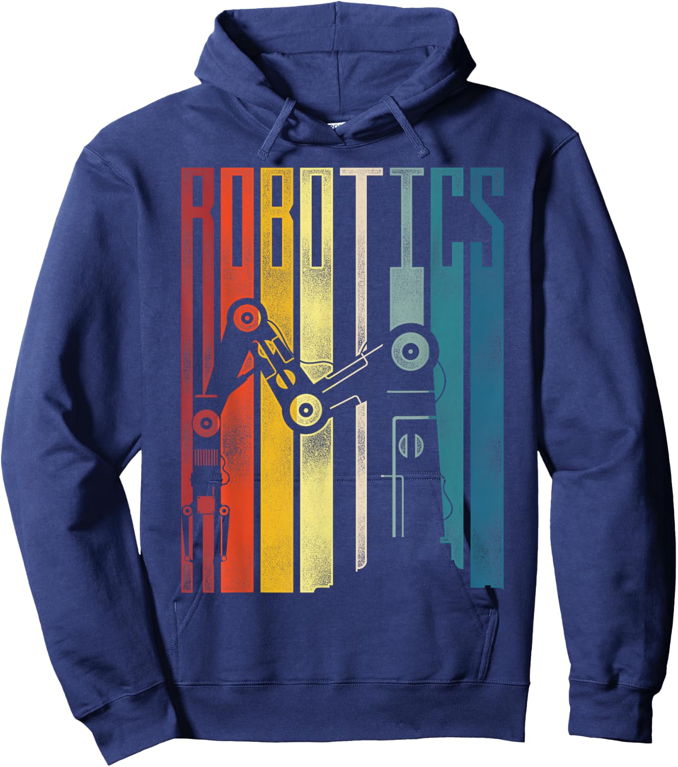 Robot Robotics Engineer Retro Vintage Robotics Hoodie - Hoodie | Navy