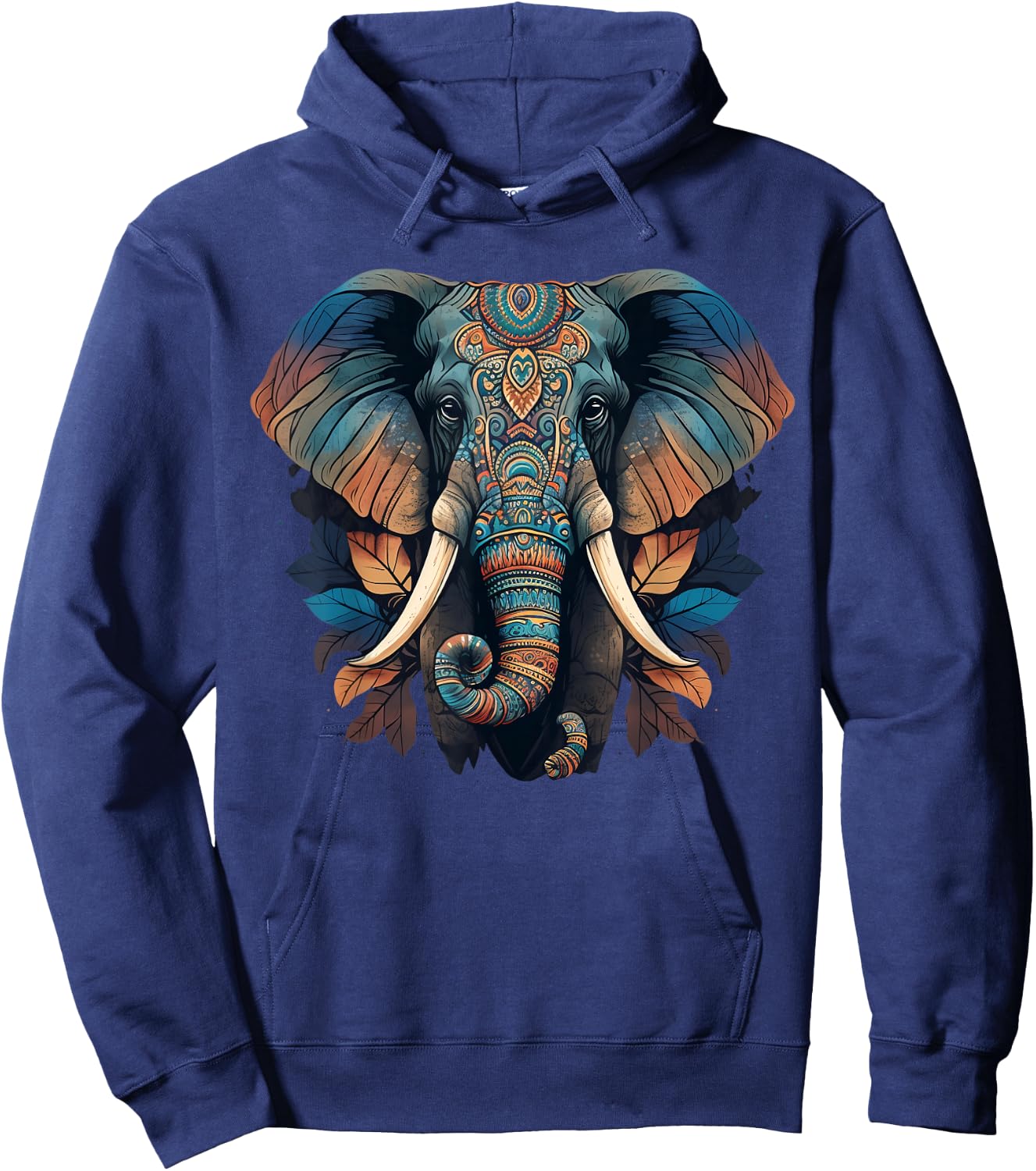 Geometry Elephant Mandala Art Hoodie - Hoodie | Navy