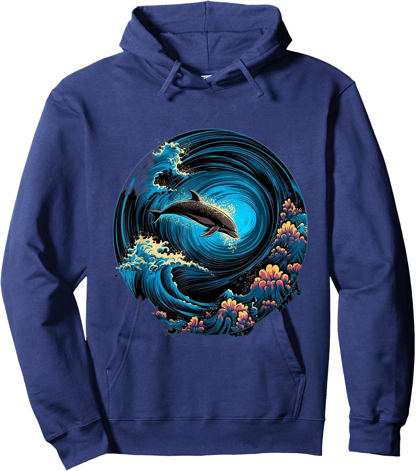 AquaMuse: The Ocean's Delight Hoodie - Hoodie | Navy