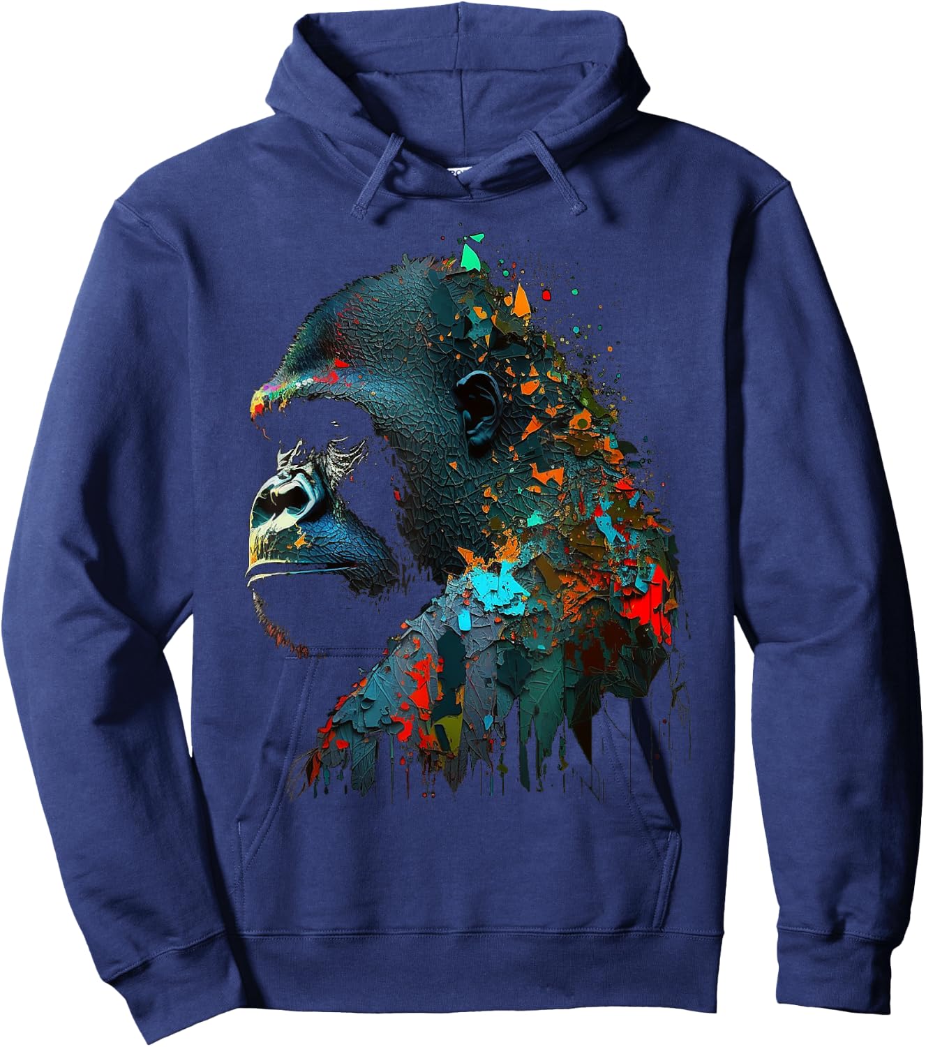 Gorilla Colourful Monkey Art Animal Hoodie - Hoodie | Navy