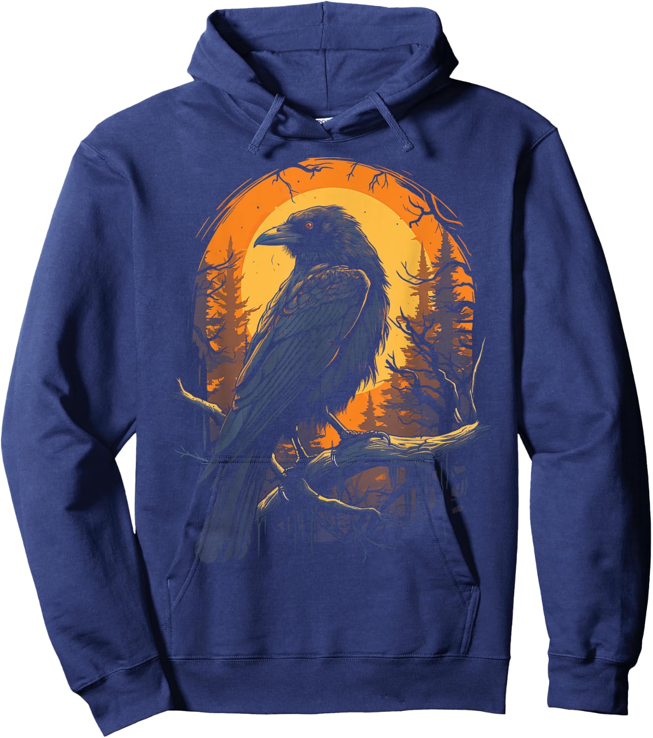 Raven Black gothic Occult Viking Witchcraft Hoodie - Hoodie | Navy