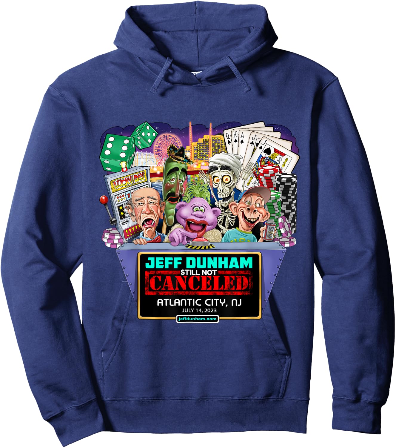 Jeff Dunham Atlantic City, NJ (2023) Hoodie - Hoodie | Navy
