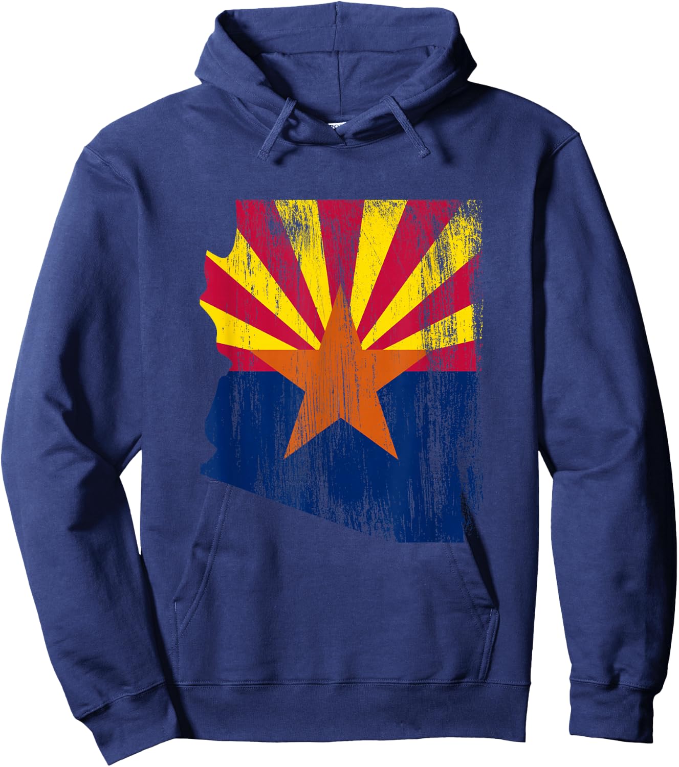 Arizona Vintage State Map Flag Pride Hoodie - Hoodie | Navy