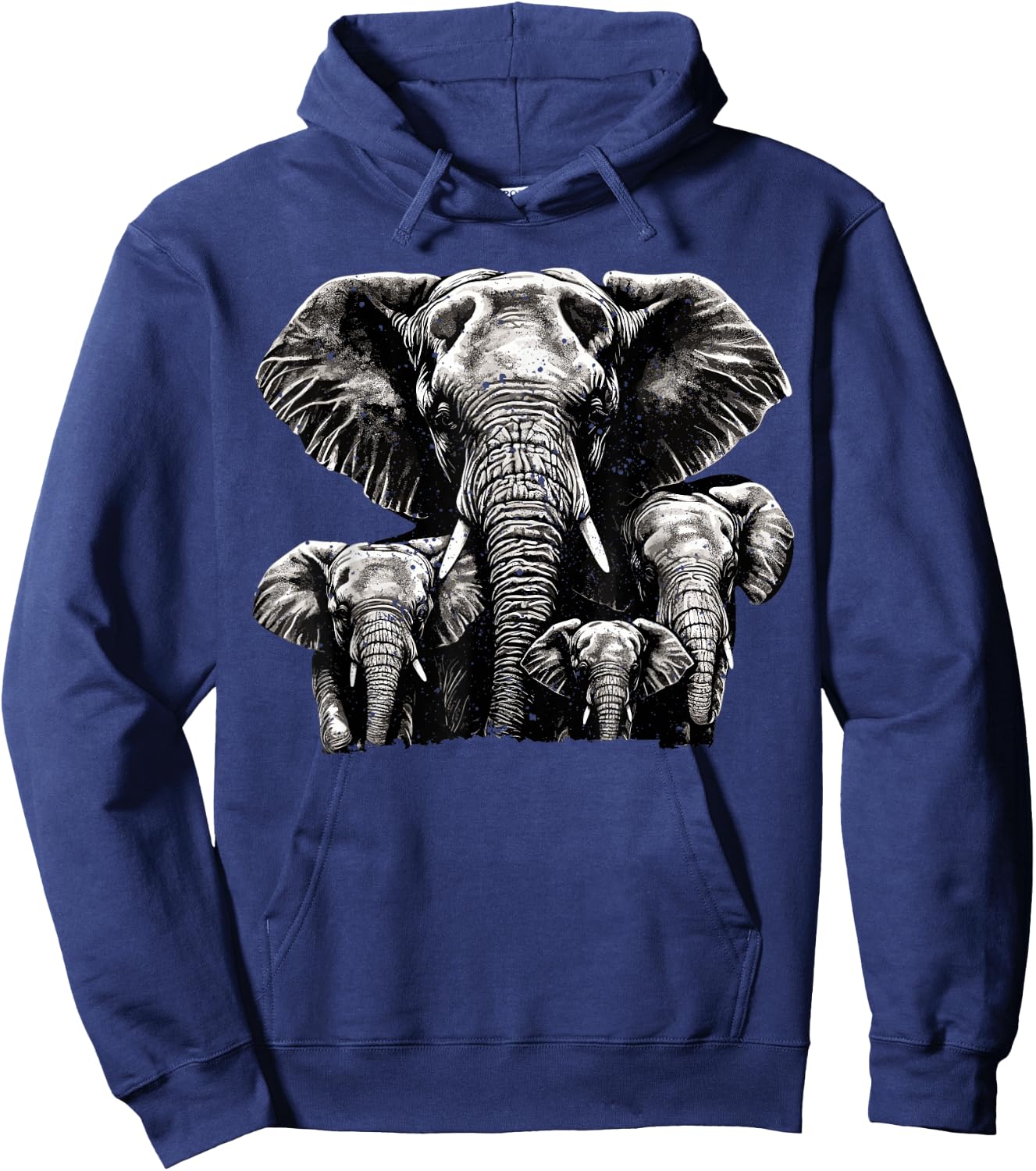 Elephant Dad Grahpic - Family Elephant Men Hoodie - Hoodie | Navy