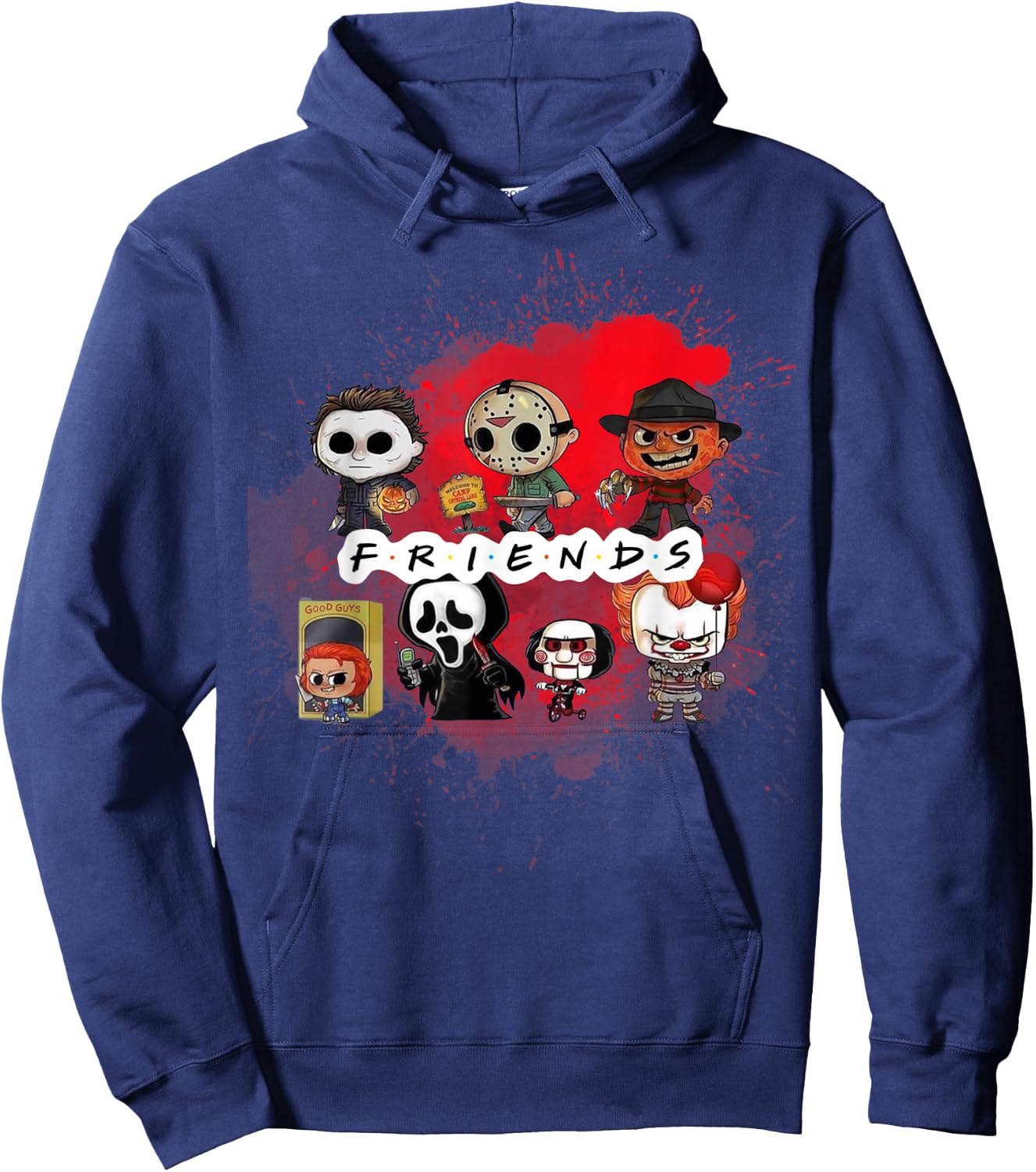Spooky Season Horror Villain Friends Fall Fun Hoodie - Hoodie | Navy