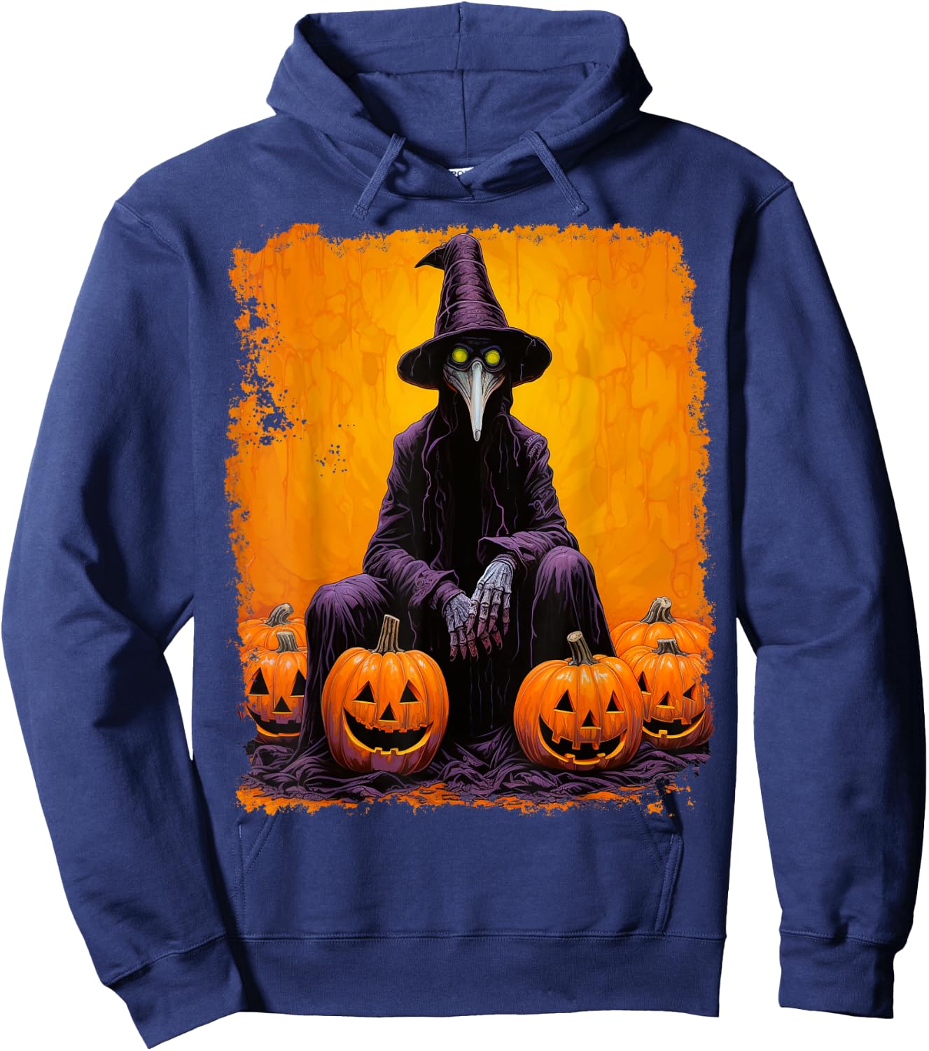 Pop Art Halloween Theme Plague Doctor Hoodie - Hoodie | Navy