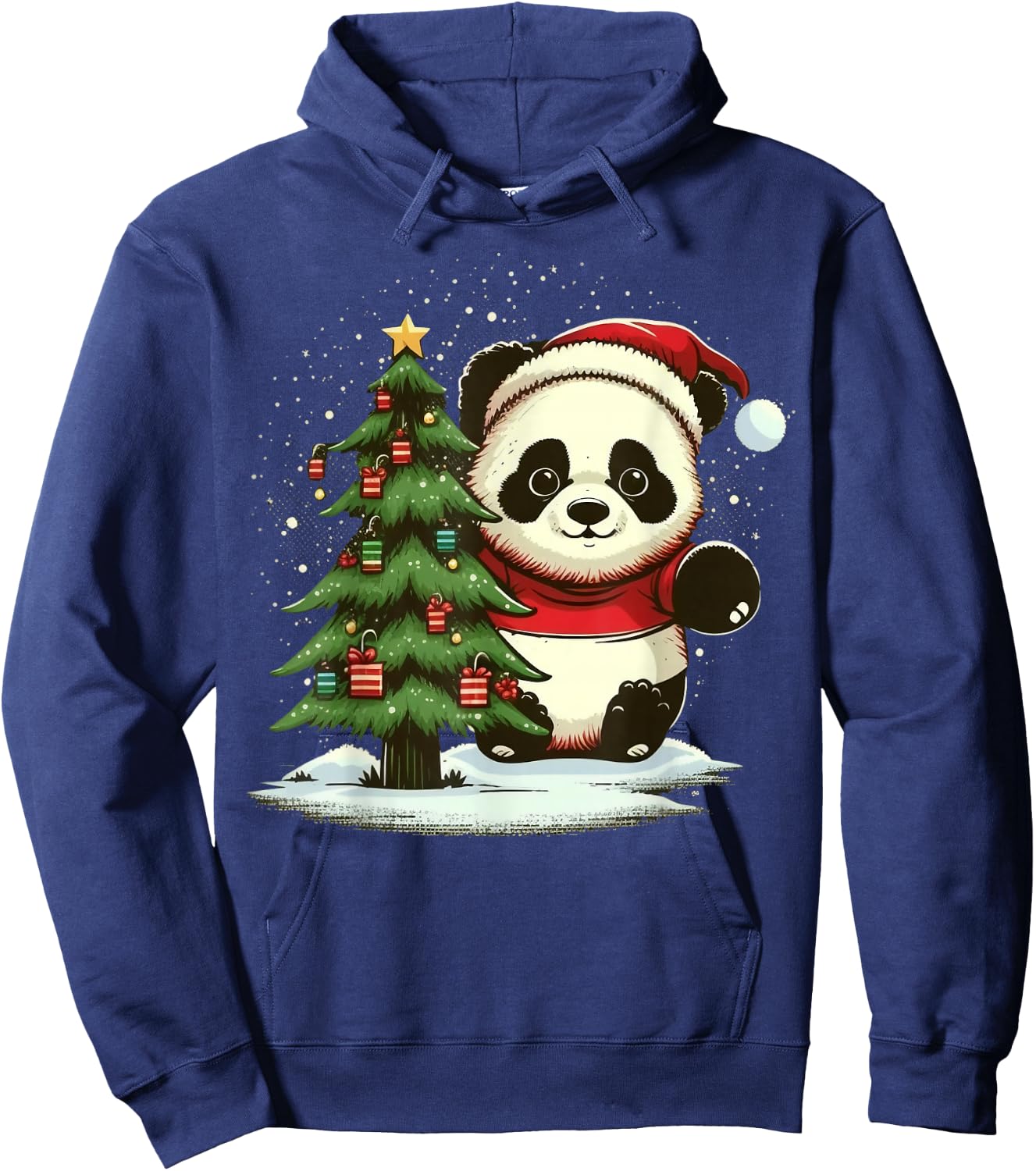 Xmas Panda Santa on Christmas Panda Hoodie - Hoodie | Navy