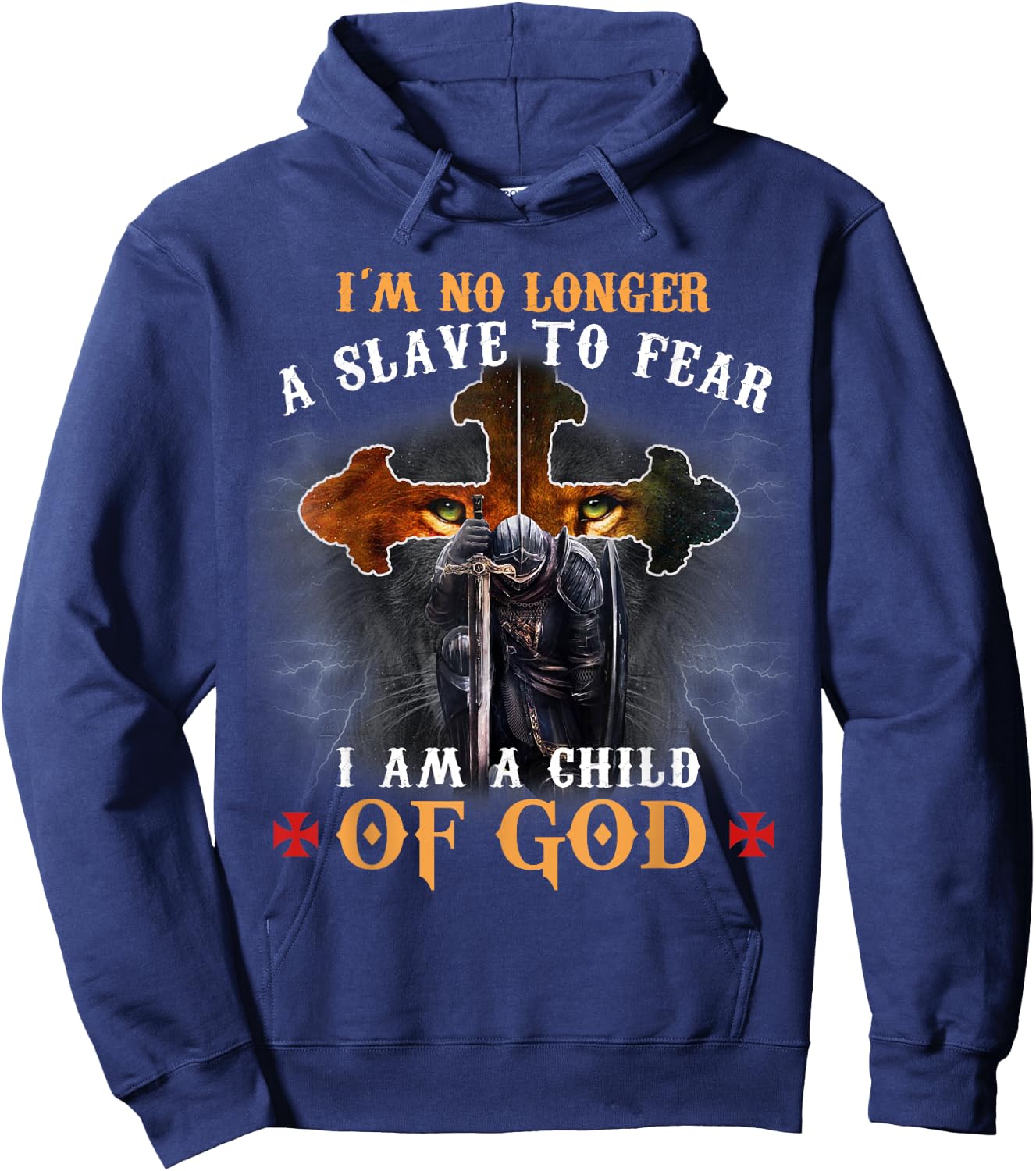 Christian Knight Templar I Am A Warrior Of God Hoodie - Hoodie | Navy