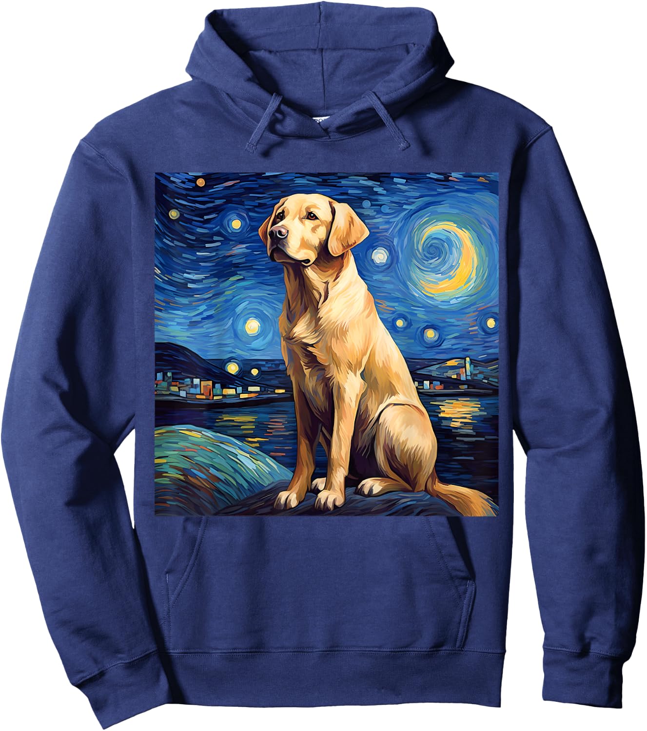Surreal Starry Night Labrador Retriever Dog Hoodie - Hoodie | Navy