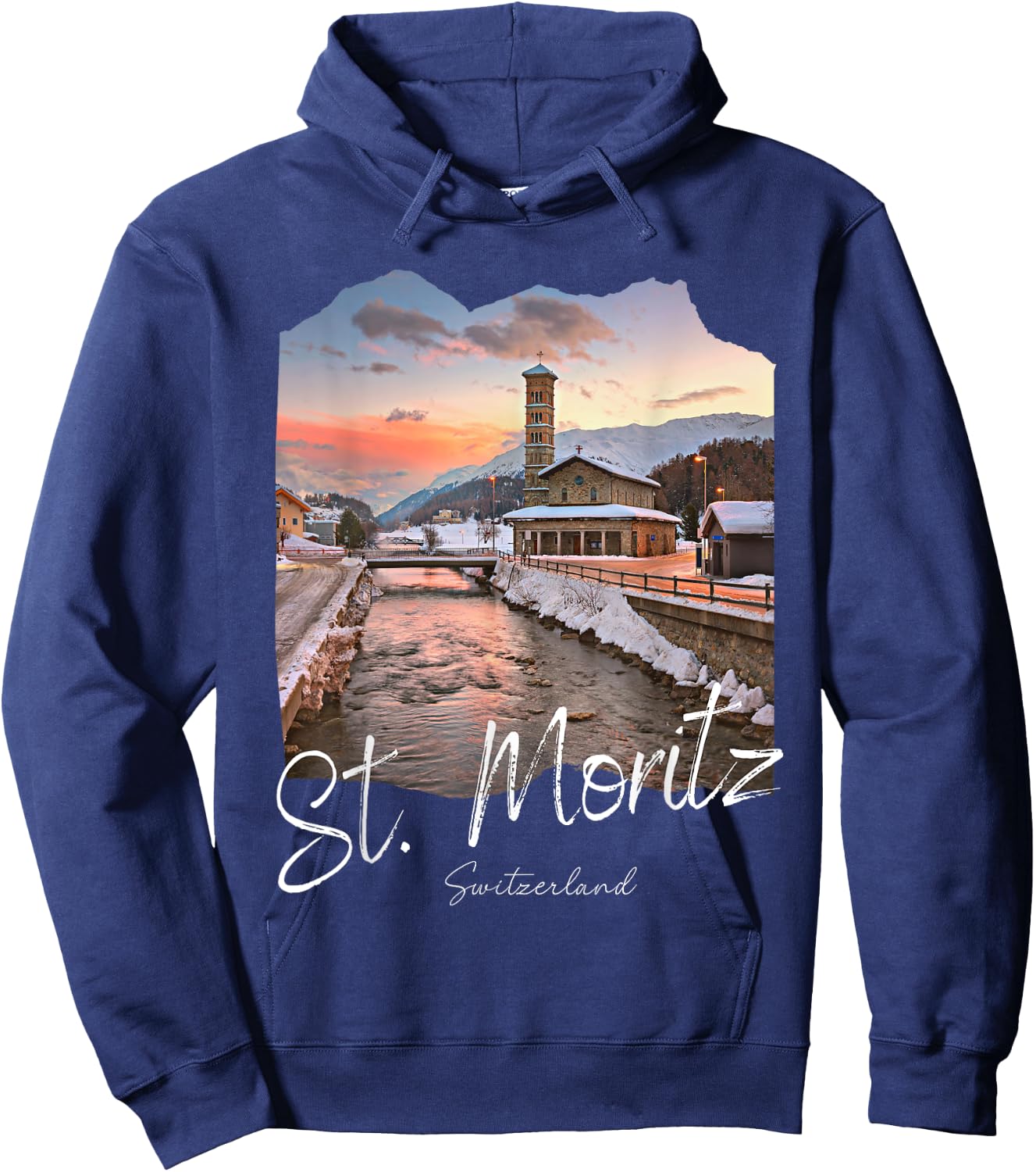 St. Moritz Souvenir Switzerland Hoodie - Hoodie | Navy