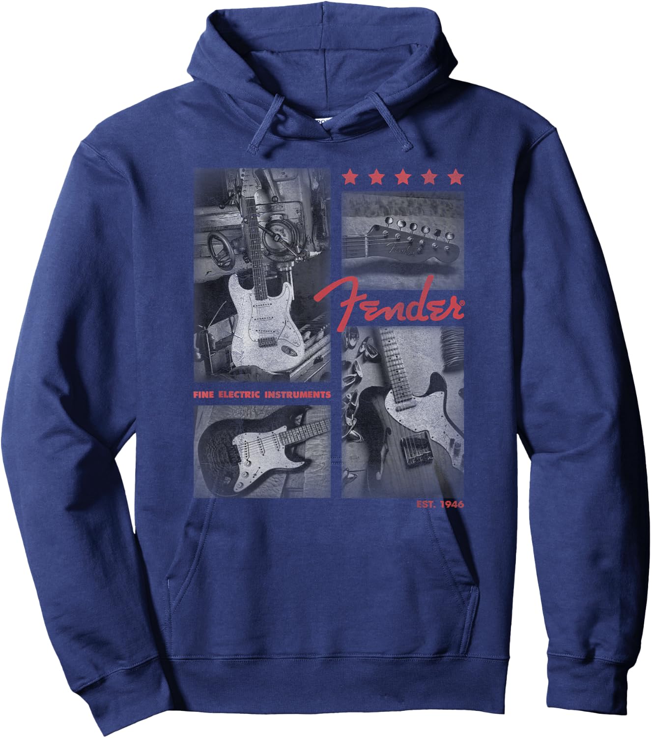 Fender Est. 1946 Electric Guitar Panels Hoodie - Hoodie | Navy