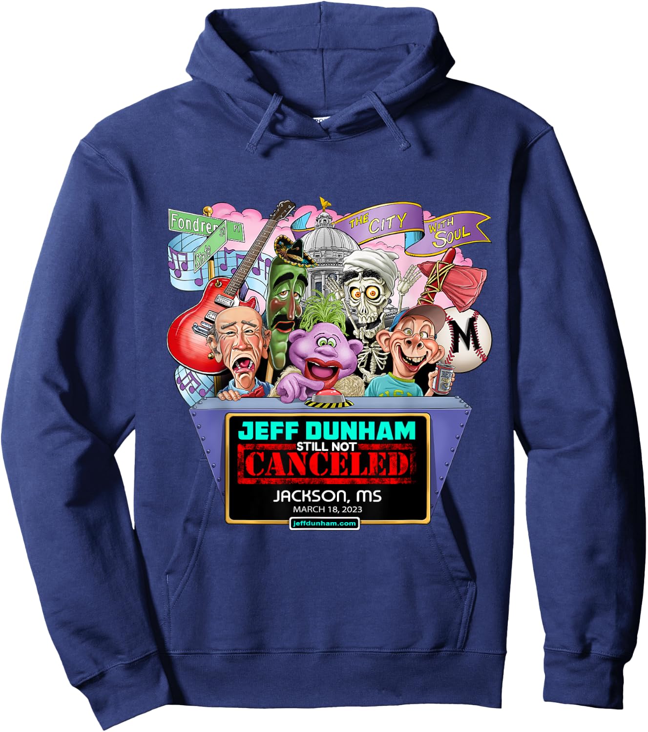 Jeff Dunham Jackson, MS (2023) Hoodie - Hoodie | Navy