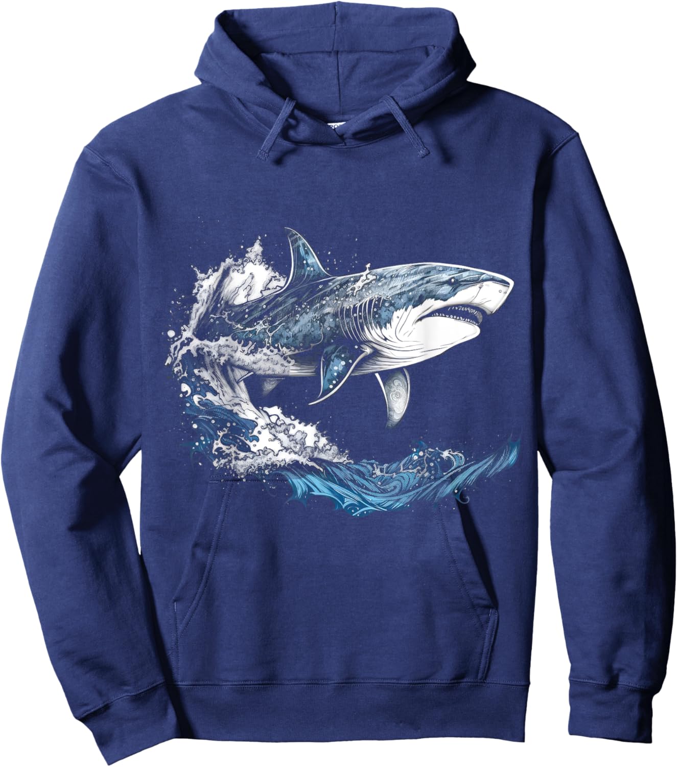 Shark Beach Lover Ocean Animal Graphic Novelty Hoodie - Hoodie | Navy