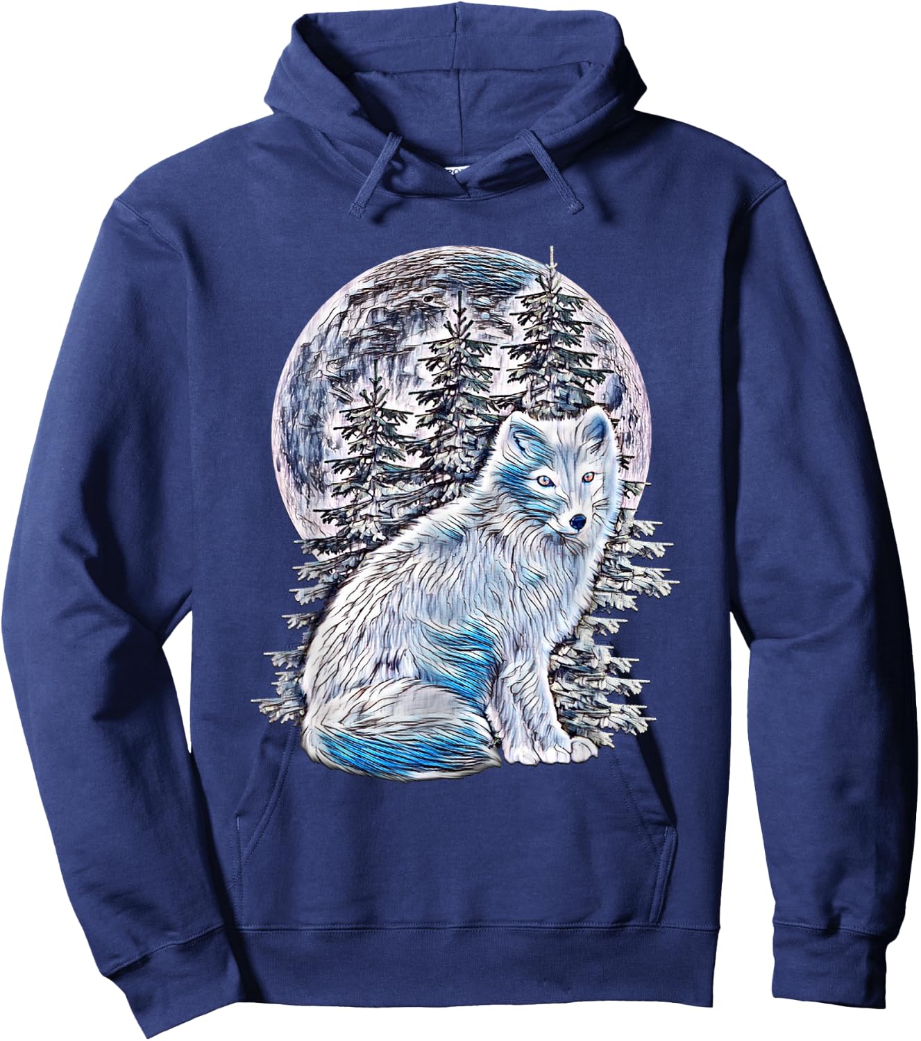 Arctic Ice Fox Hoodie - Hoodie | Navy