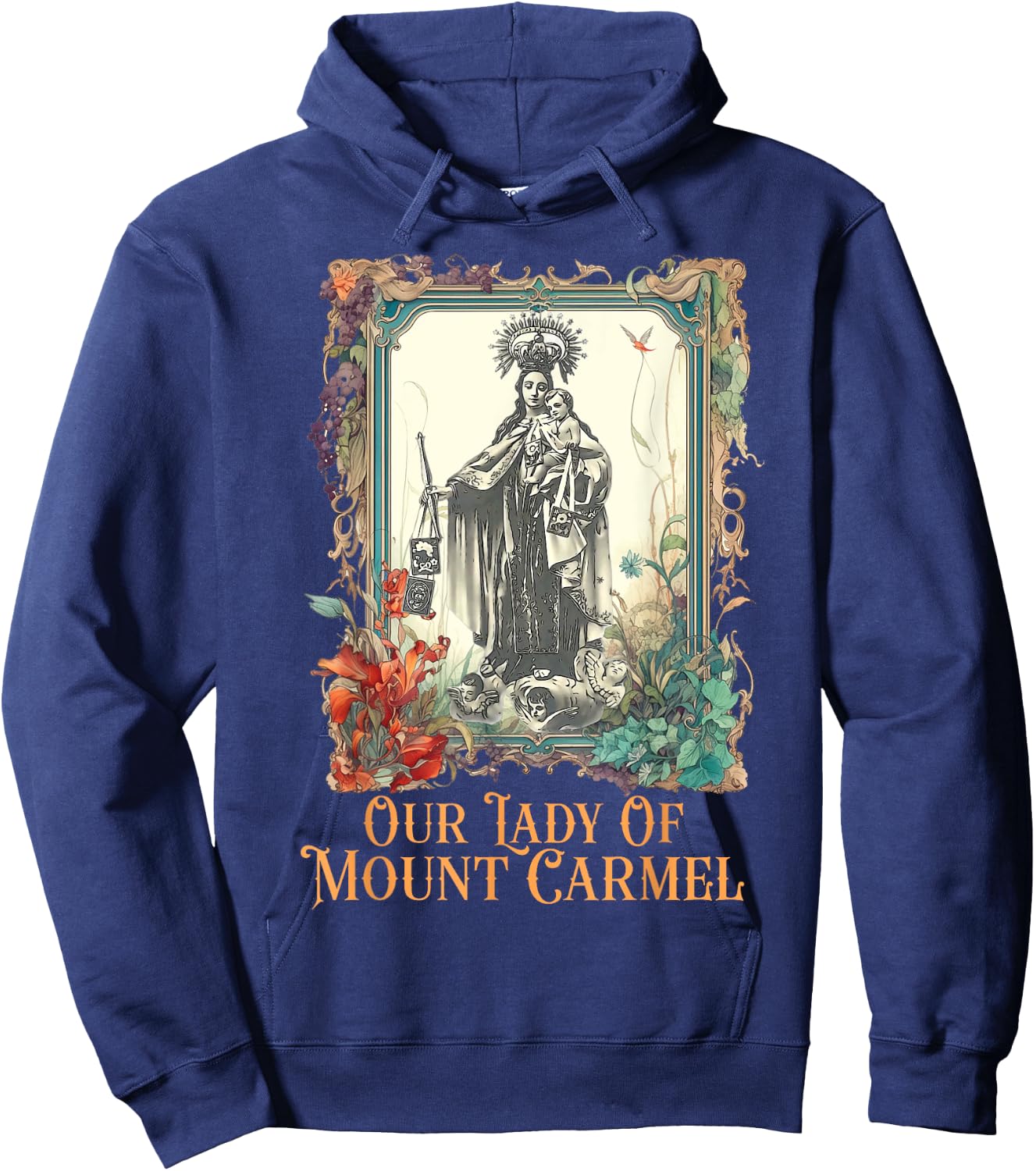 Our Lady of Mount Carmel Marian Catholic Hoodie - Hoodie | Navy