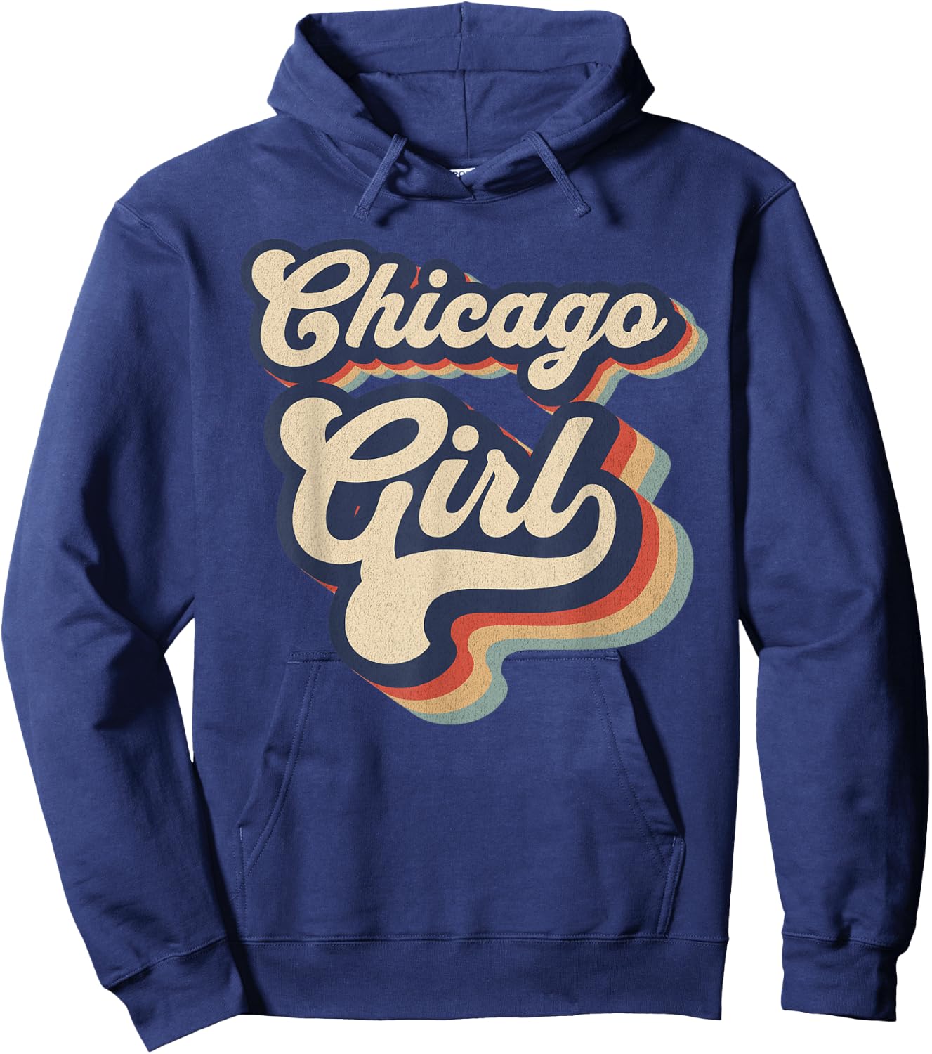 Vintage Design For Girls From Chicago Illinois Hoodie - Hoodie | Navy