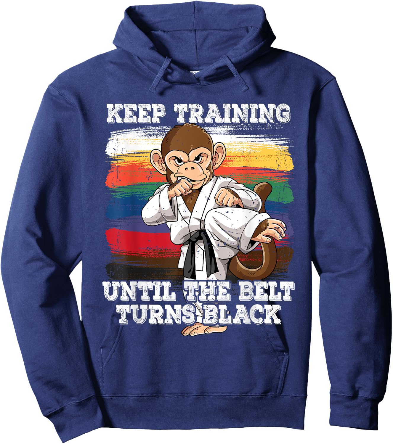 Karate Keep Training Until The Belt Turns Black Hoodie - Hoodie | Navy
