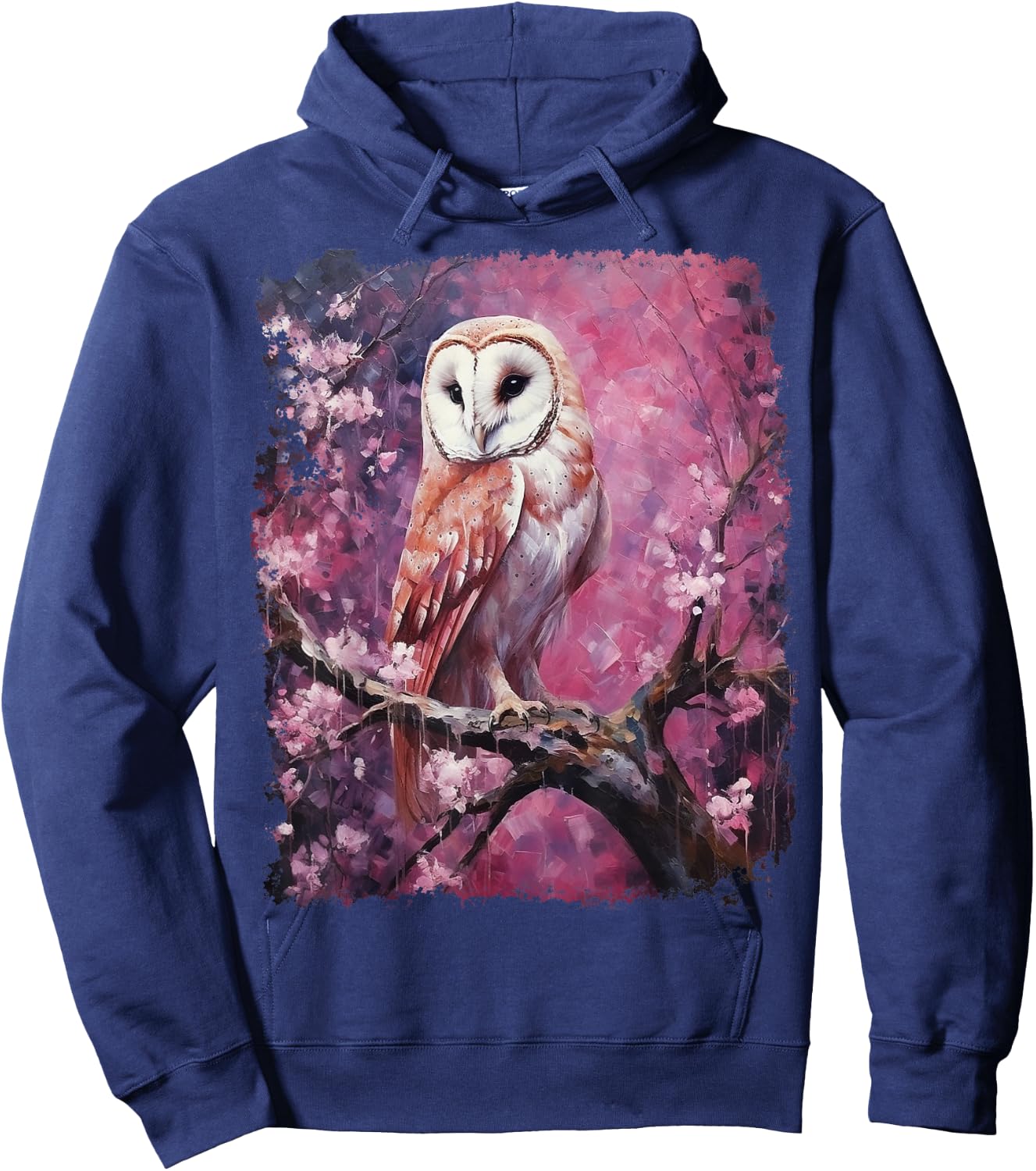 Pop Art Colorful Barn Owl Pink Hoodie - Hoodie | Navy