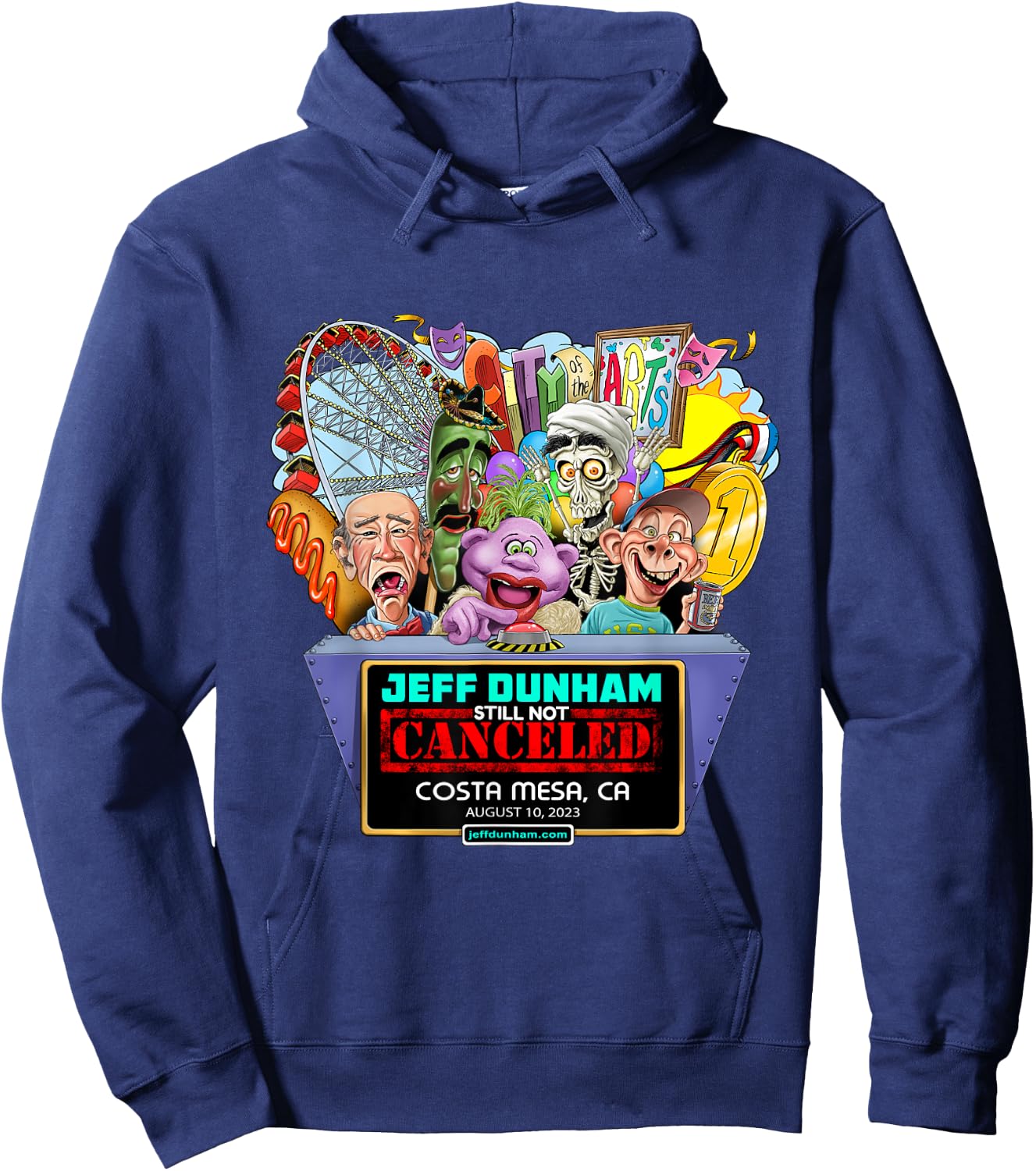 Jeff Dunham Costa Mesa, CA (2023) Hoodie - Hoodie | Navy