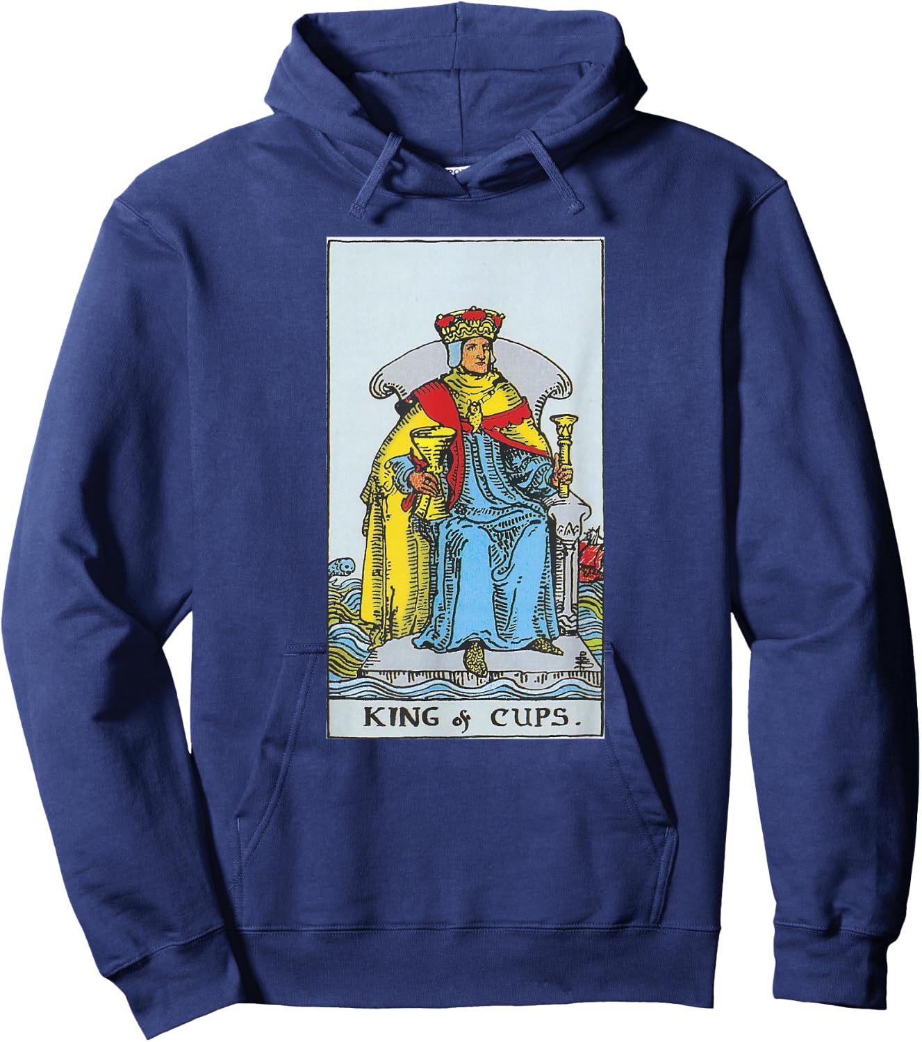 King of Cups Taro Card Shirt King of Cups Tarot Hoodie - Hoodie | Navy