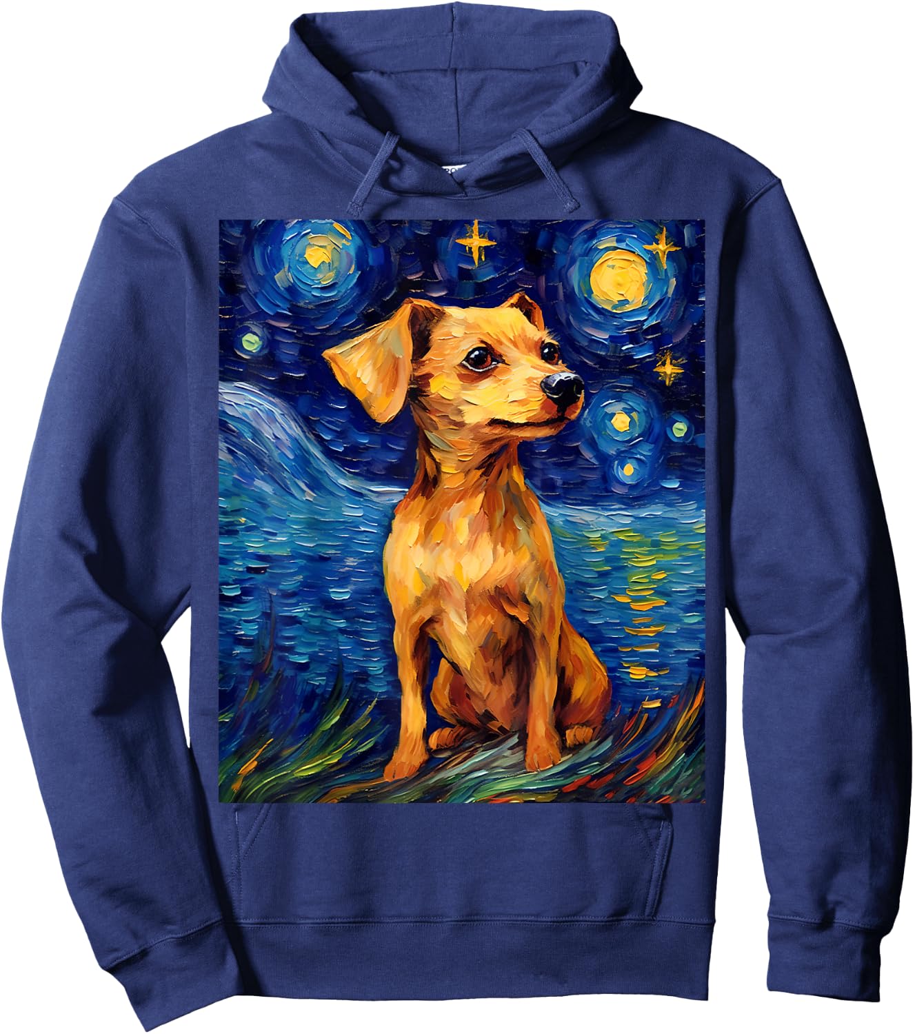 Surreal Starry Night Chiweenie Dog Hoodie - Hoodie | Navy