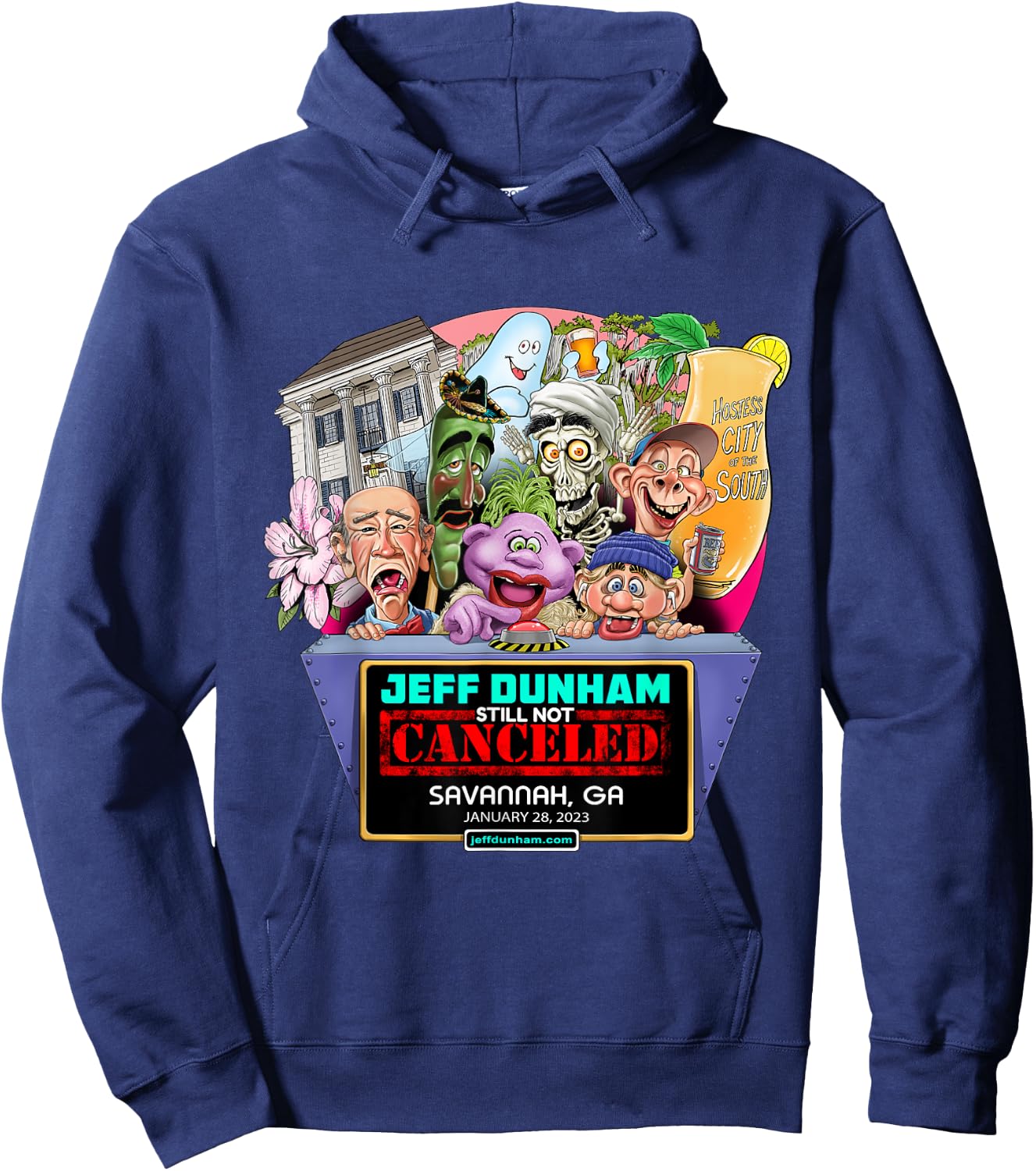 Jeff Dunham Savannah, GA (2023) Hoodie - Hoodie | Navy