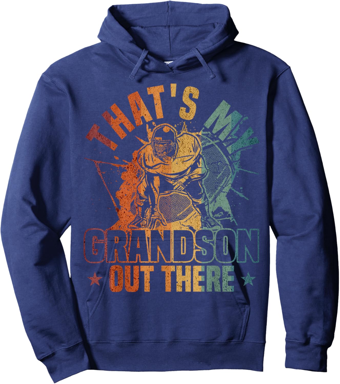 That's My Grandson Out There Football Player Hoodie - Hoodie | Navy