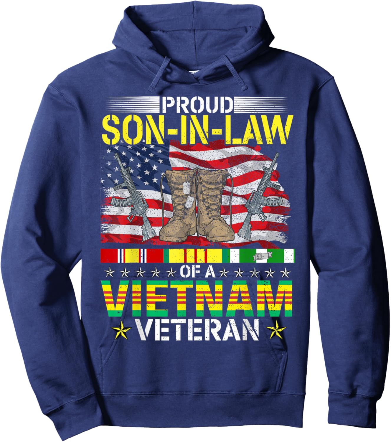 Vintage Proud Son-In-Law Of A Vietnam Veteran Hoodie - Hoodie | Navy