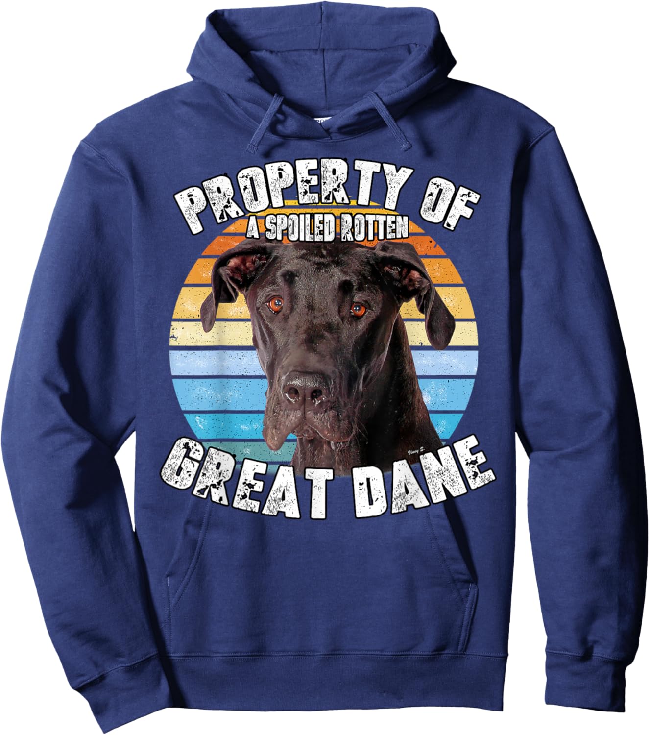 Great Dane Black Vintage Retro Property Of Hoodie - Hoodie | Navy
