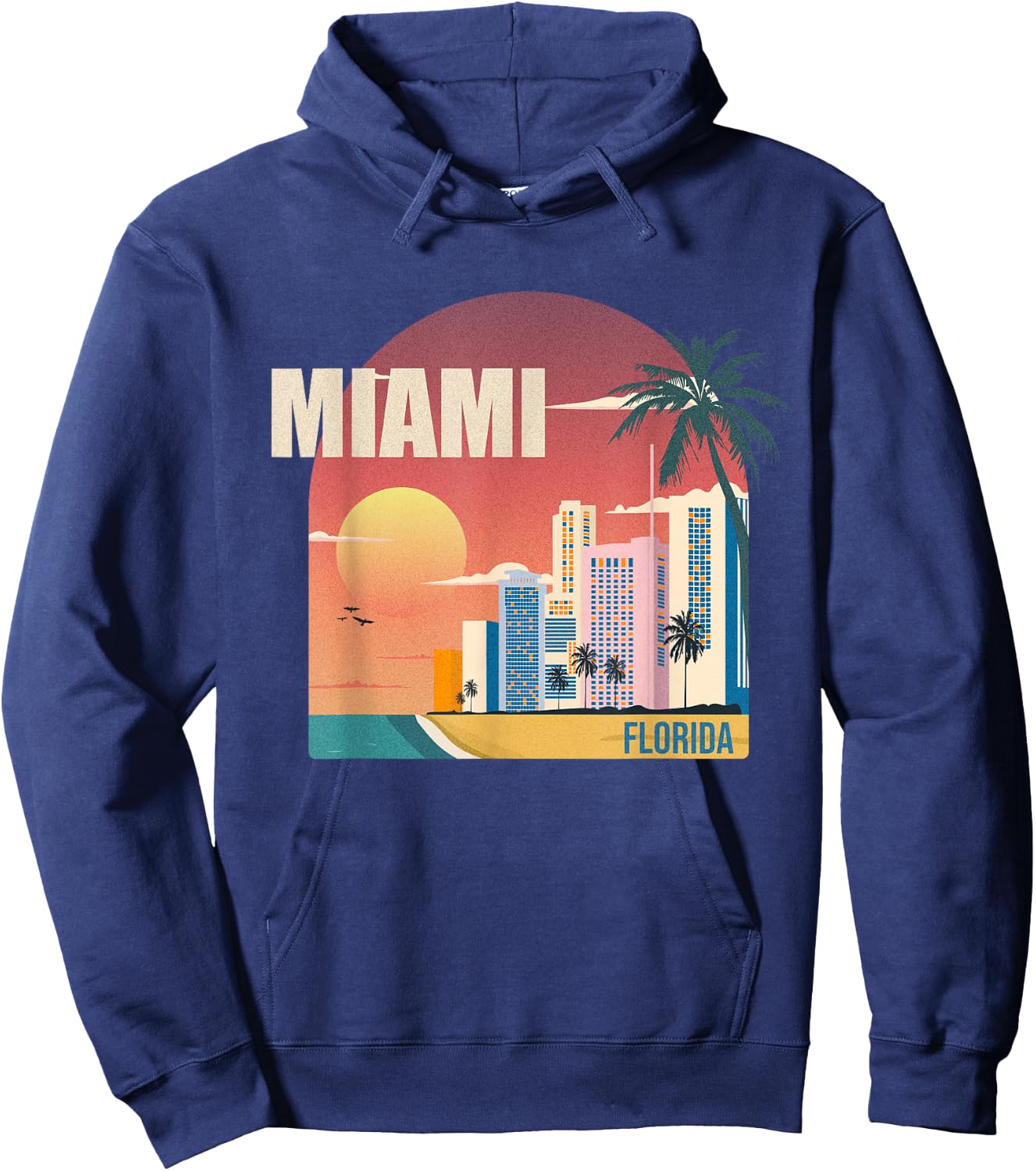 Miami Florida retro Hoodie - Hoodie | Navy