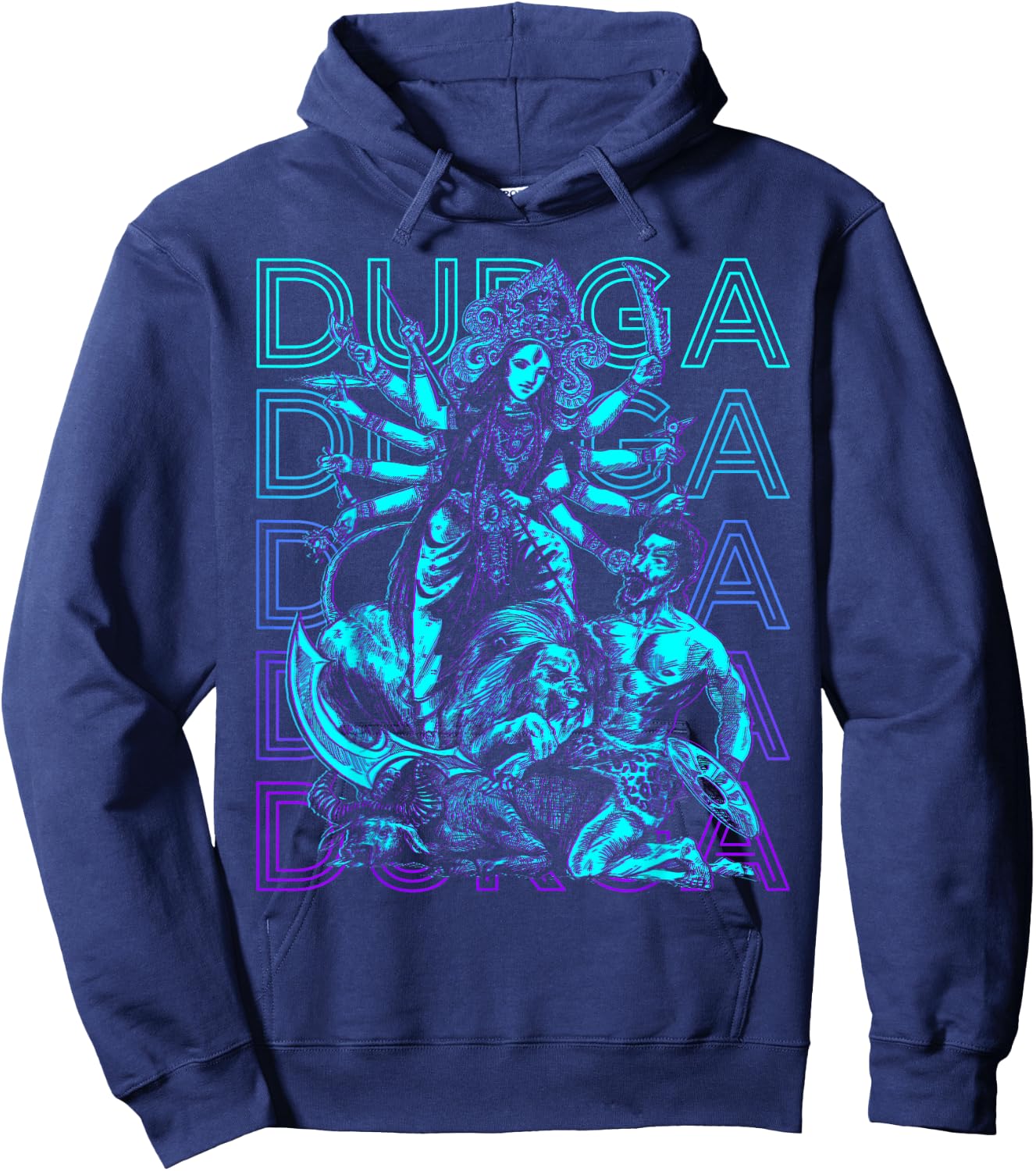 Durga Hindu Goddess Ancient Hindu Mythology Hoodie - Hoodie | Navy
