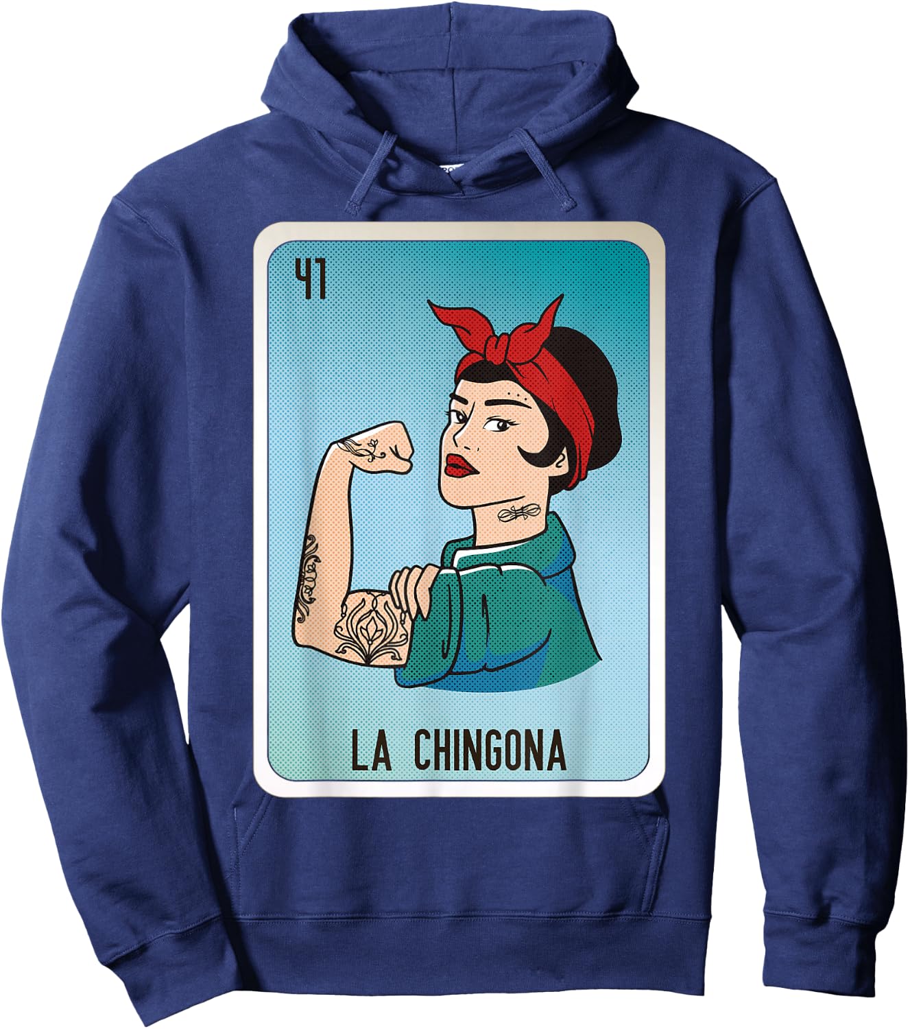 La Chingona Mexican Slang Chicano Bingo Cards Hoodie - Hoodie | Navy