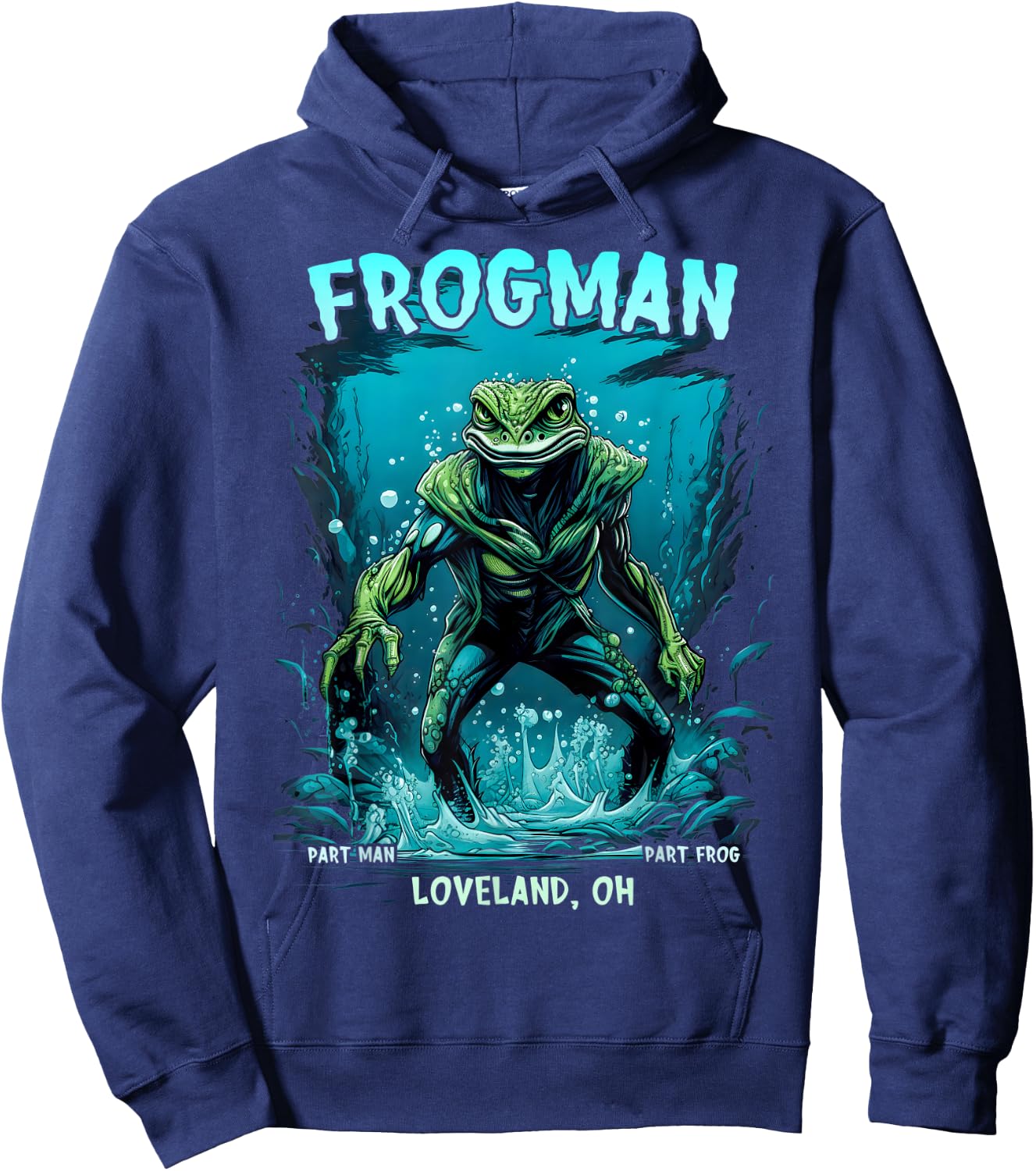Loveland Frogman Cryptid Creature Cryptozoology Hoodie - Hoodie | Navy