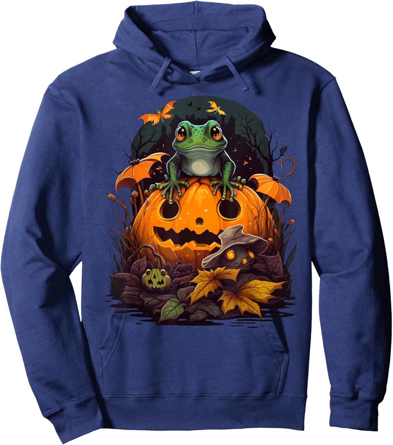 Pumpkin Frog costume on Frog Halloween Hoodie - Hoodie | Navy