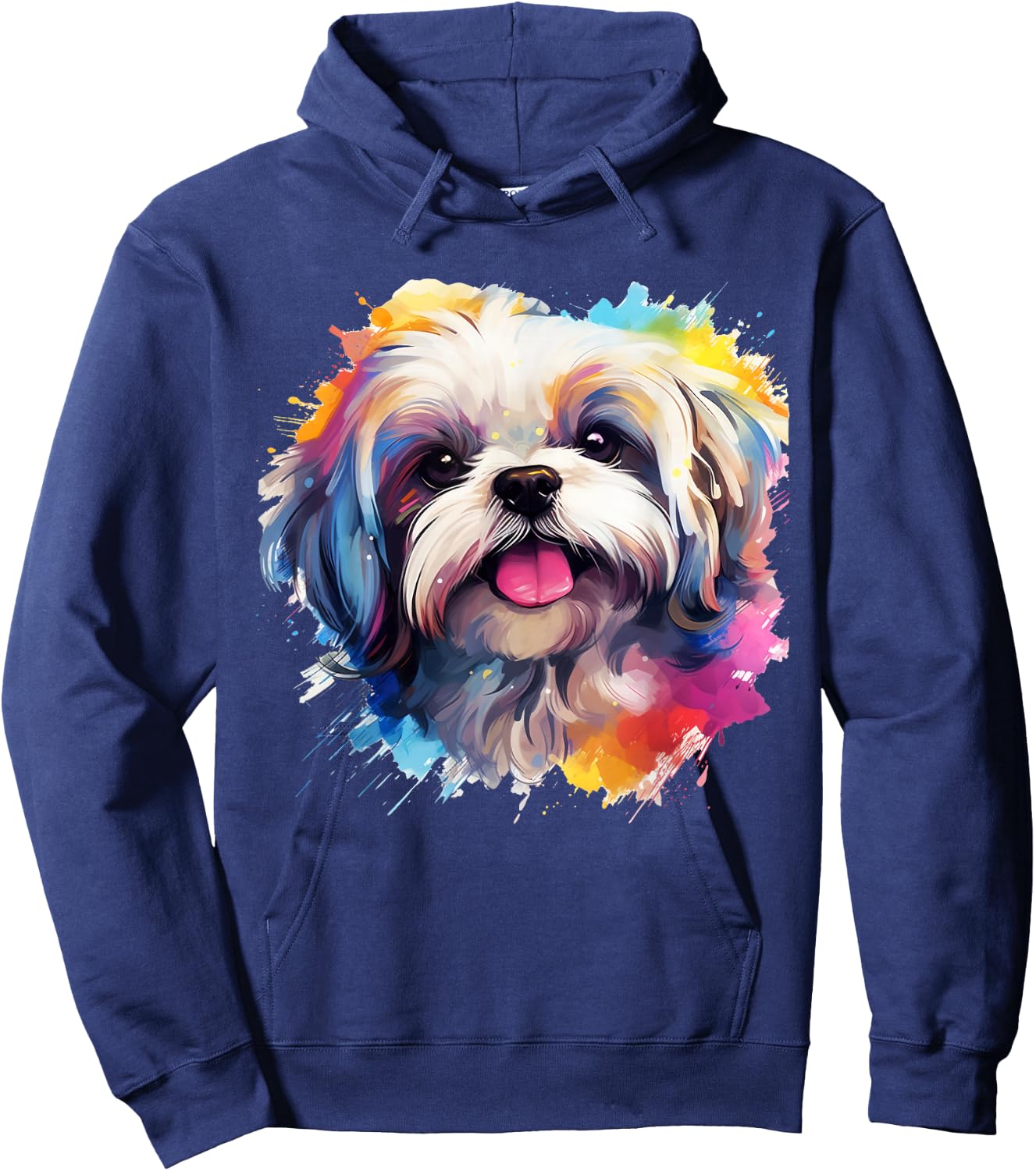 Shih-Tzu Portrait | Portrait Colour Artwork Hoodie - Hoodie | Navy