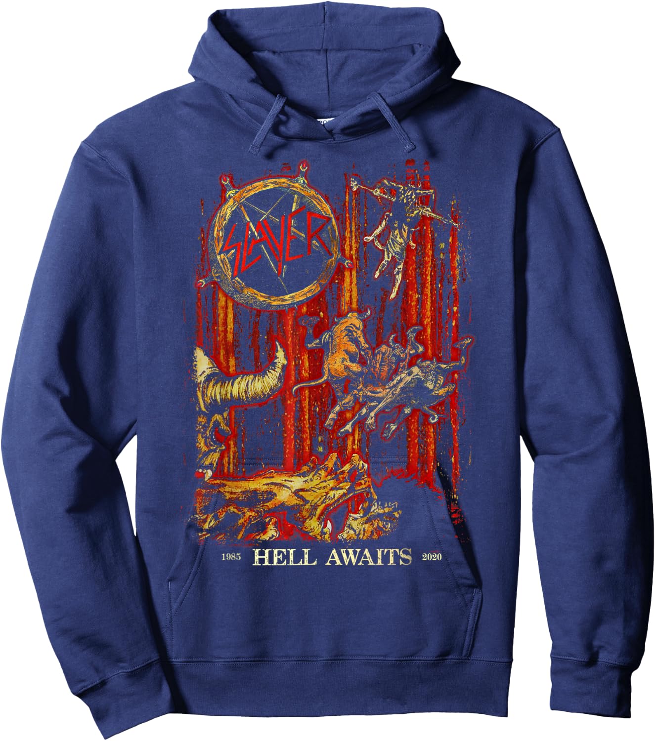 Slayer - Hell Awaits Anniversary Cover Hoodie - Hoodie | Navy