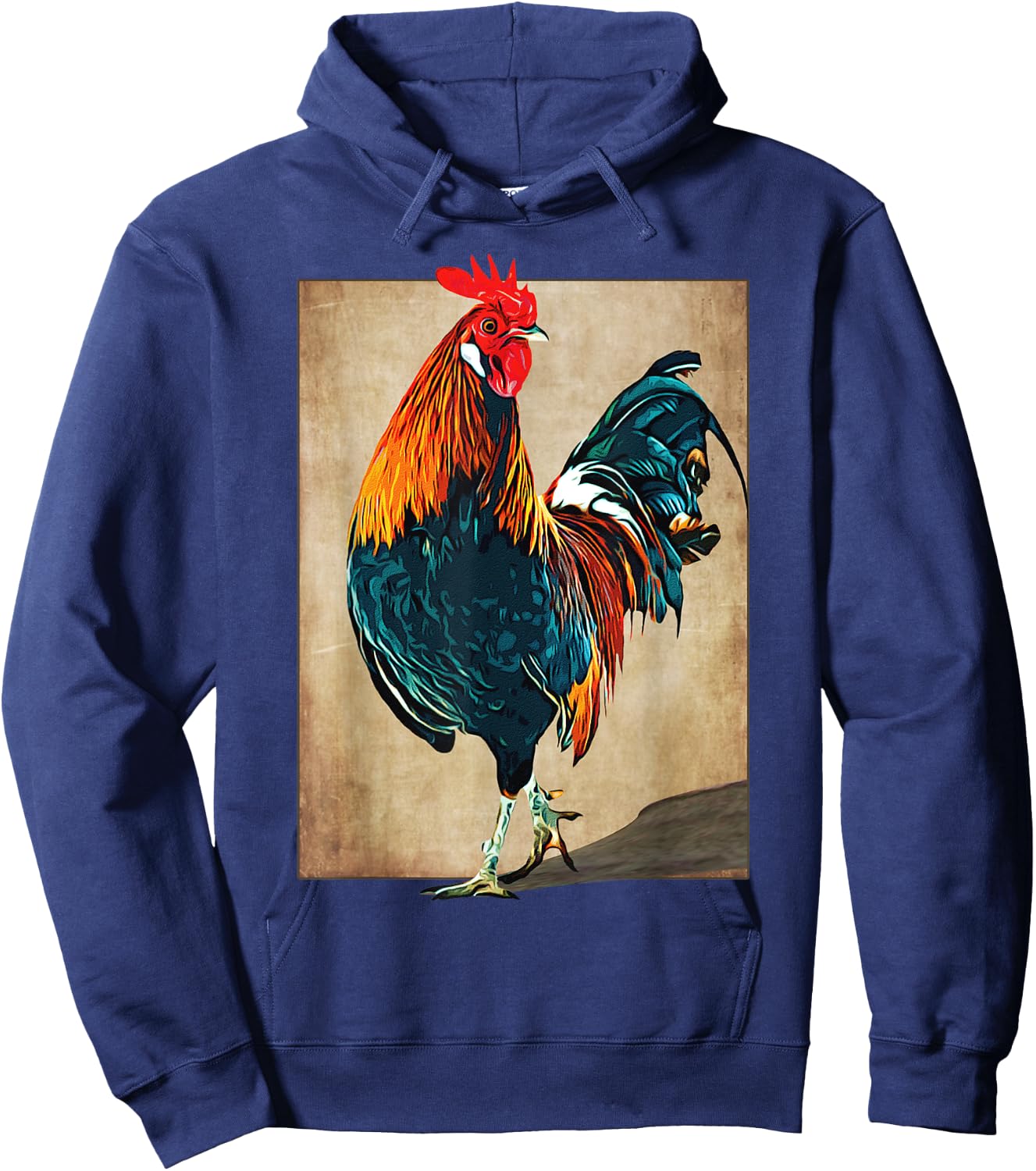 Rooster Male Chickens Awesome Cock Vintage Hoodie - Hoodie | Navy