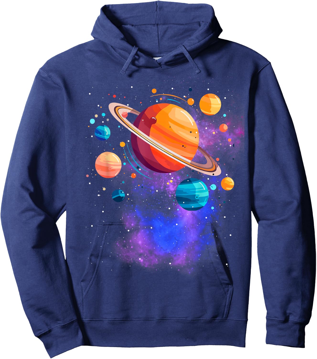 Space Planets Stars Galaxy Hoodie - Hoodie | Navy