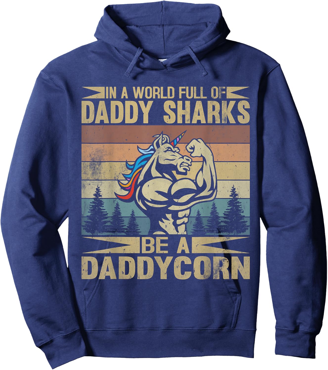 Dadicorn Dadacorn Daddycorn Hoodie - Hoodie | Navy