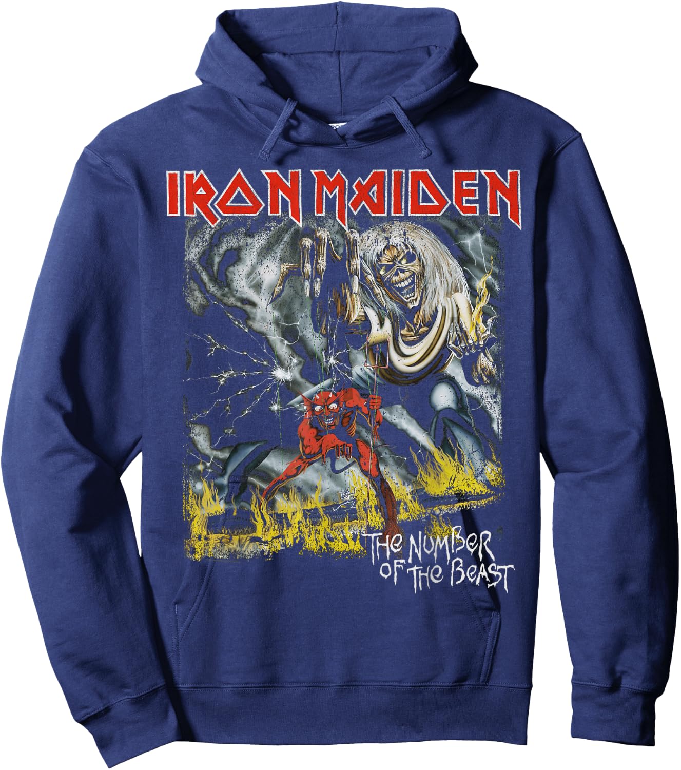 Iron Maiden - Eddie Number of the Beast Hoodie - Hoodie | Navy