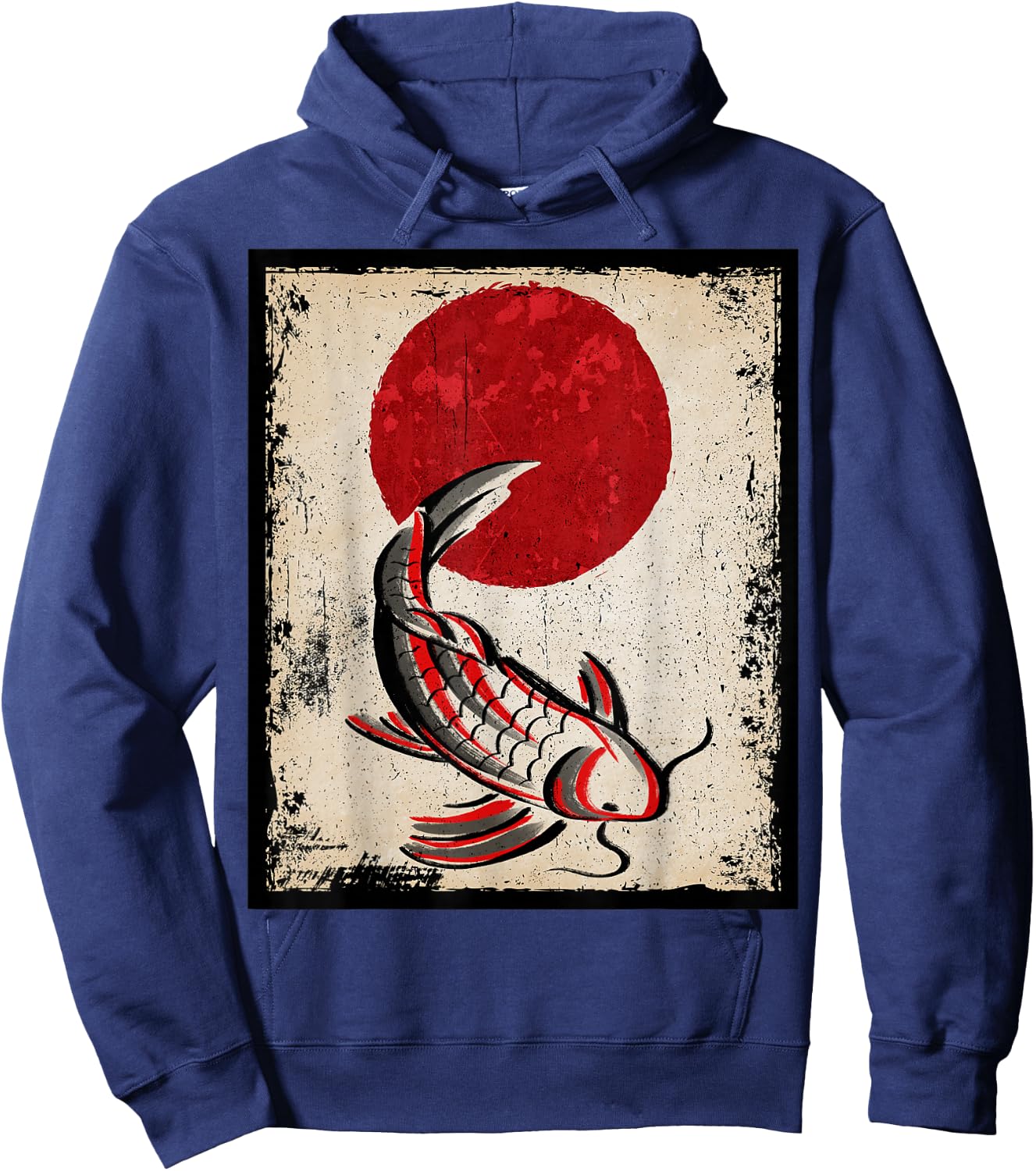 Japan koi carp fish Japanese Art Retro Hoodie - Hoodie | Navy