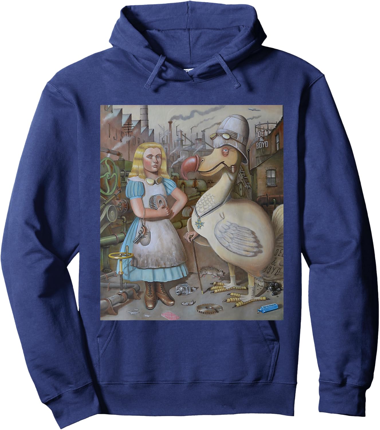 Steampunk Alice and Dodo bird Hoodie - Hoodie | Navy