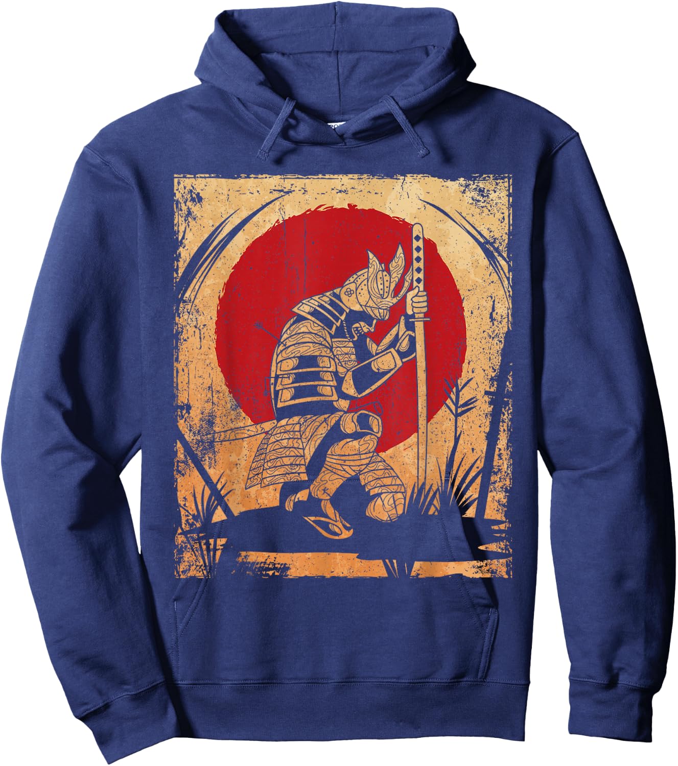 Samurai Japanese Art Vintage Fighter Retro Hoodie - Hoodie | Navy