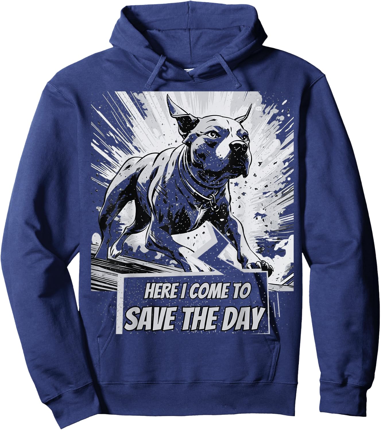 Pitbull Pit bull comics style Hoodie - Hoodie | Navy