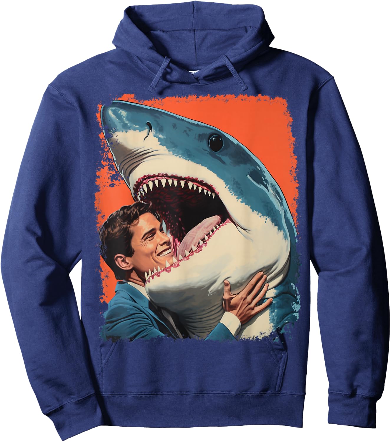 Pop Art Weird Funny Shark Meme Hoodie - Hoodie | Navy